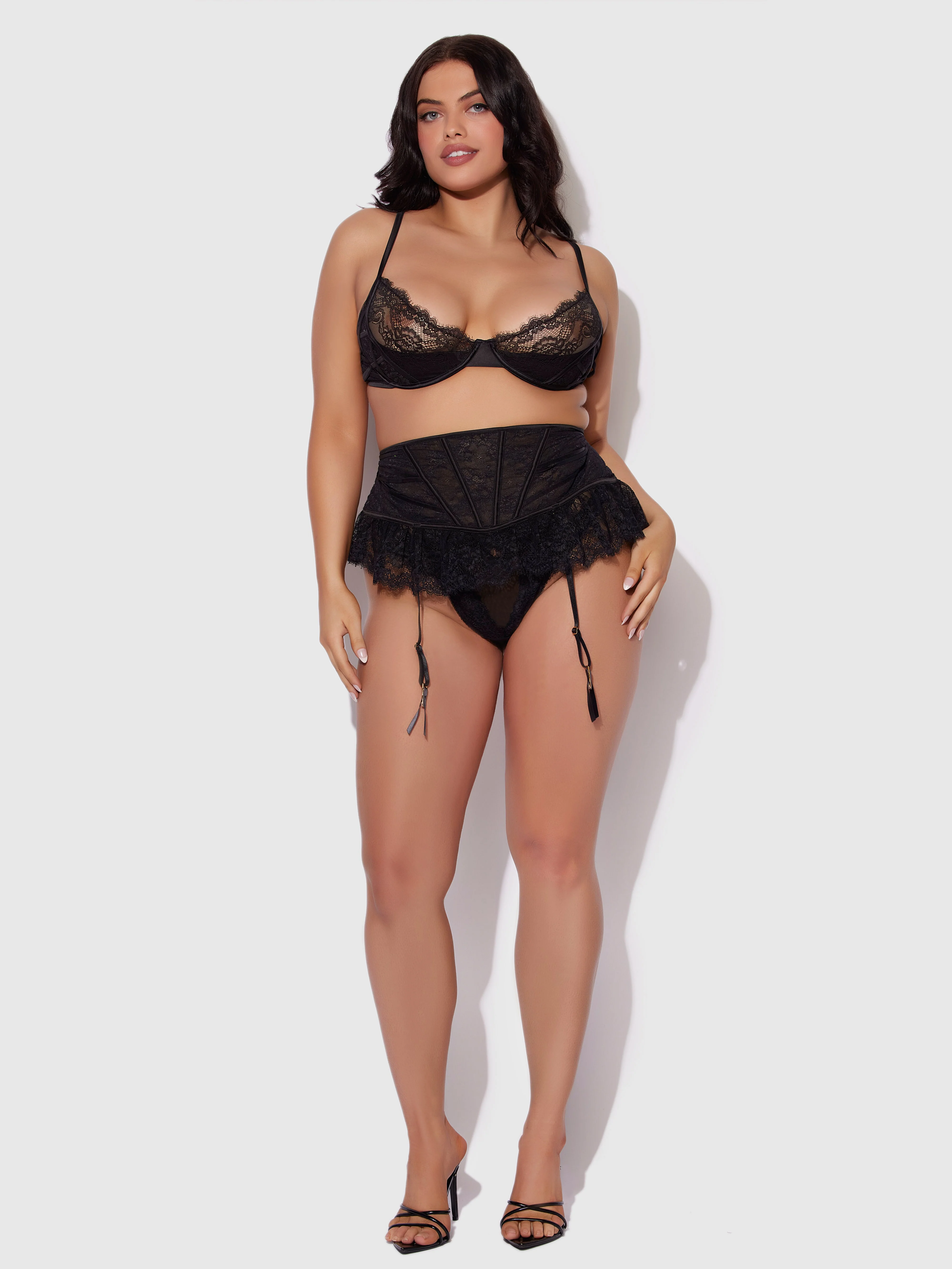 Adelaide Satin & Lace Garter Belt - Image 11