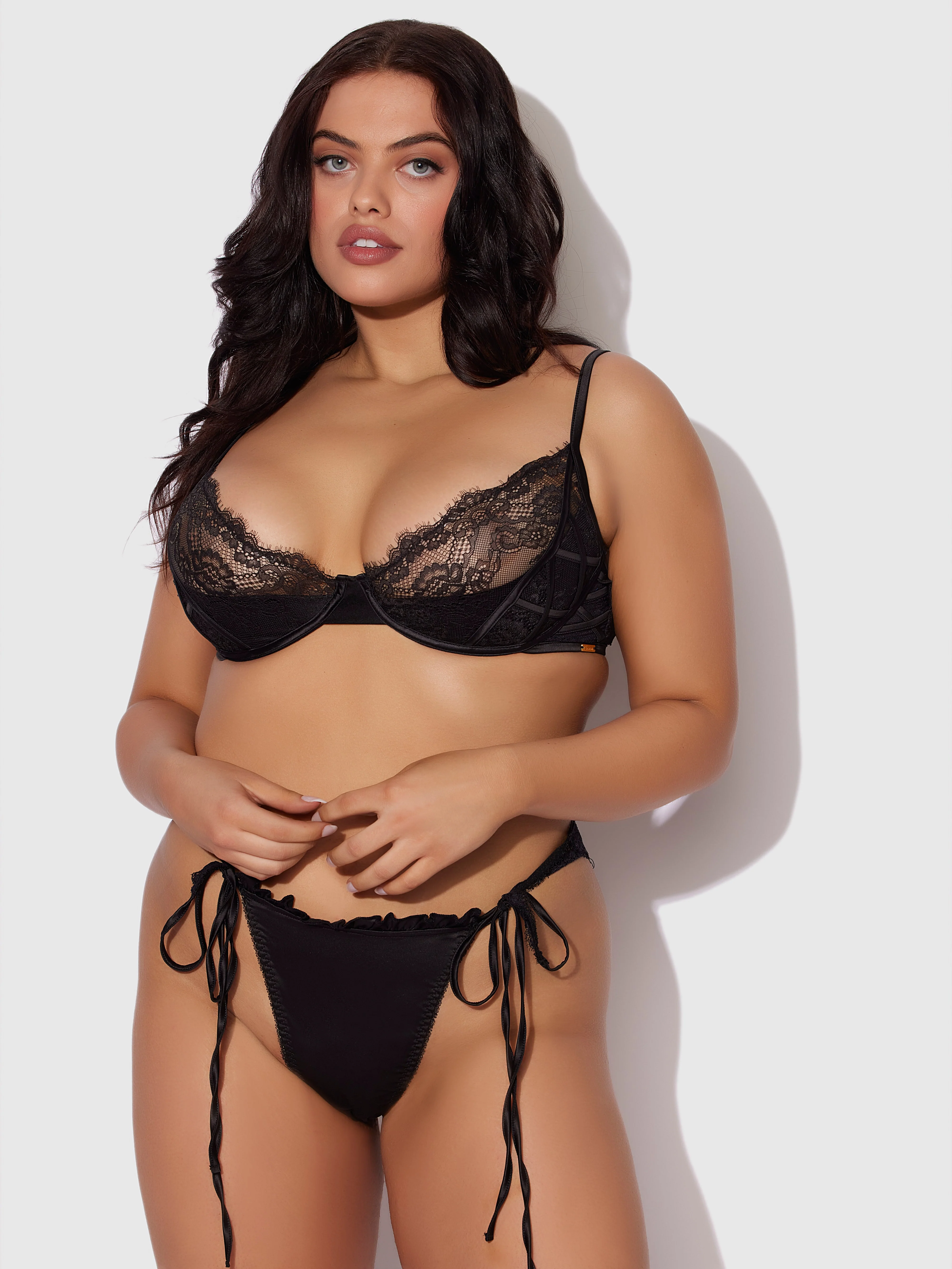 Adelaide Satin & Lace Push Up Demi Bra - Image 5