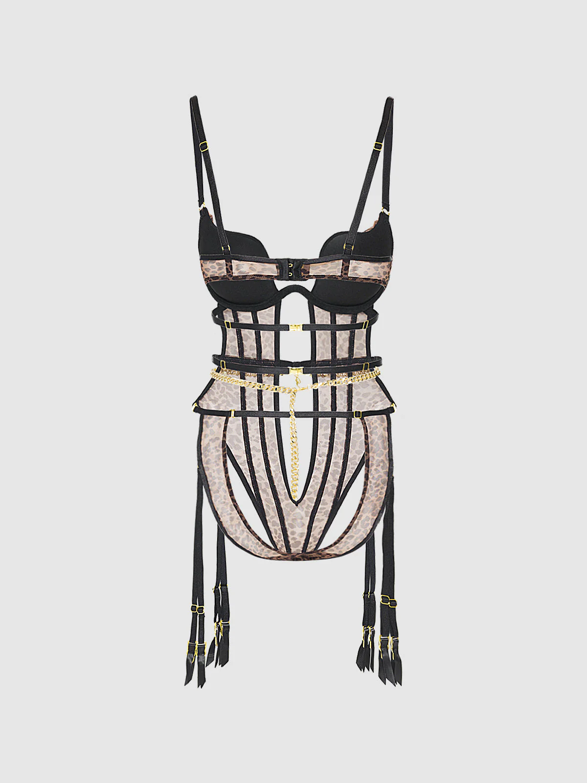 Alanza Swirl Plunge Push Up & Strappy Teddy - Image 6