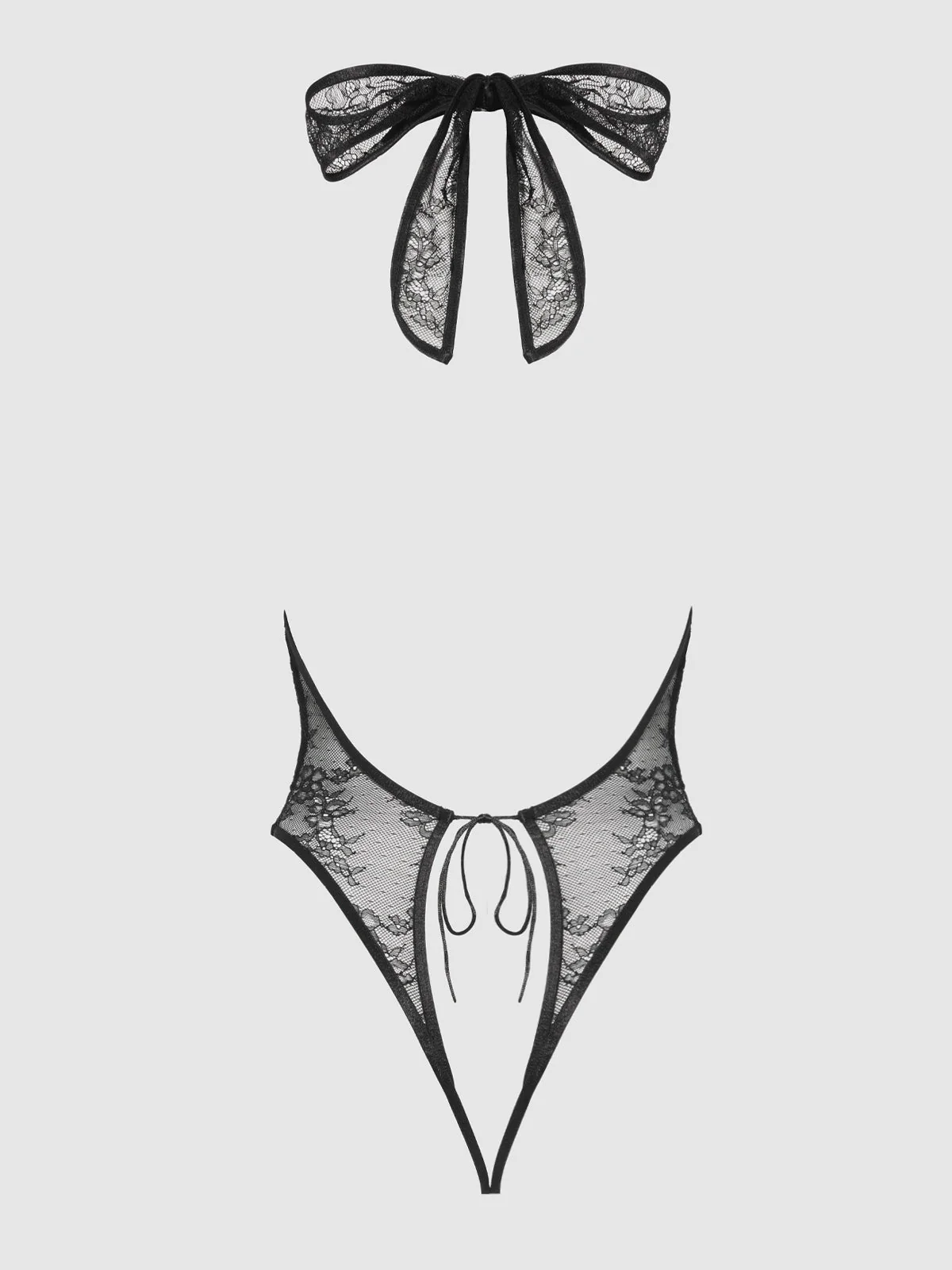 Chiara Crotchless Halter Lace Teddy - Image 10