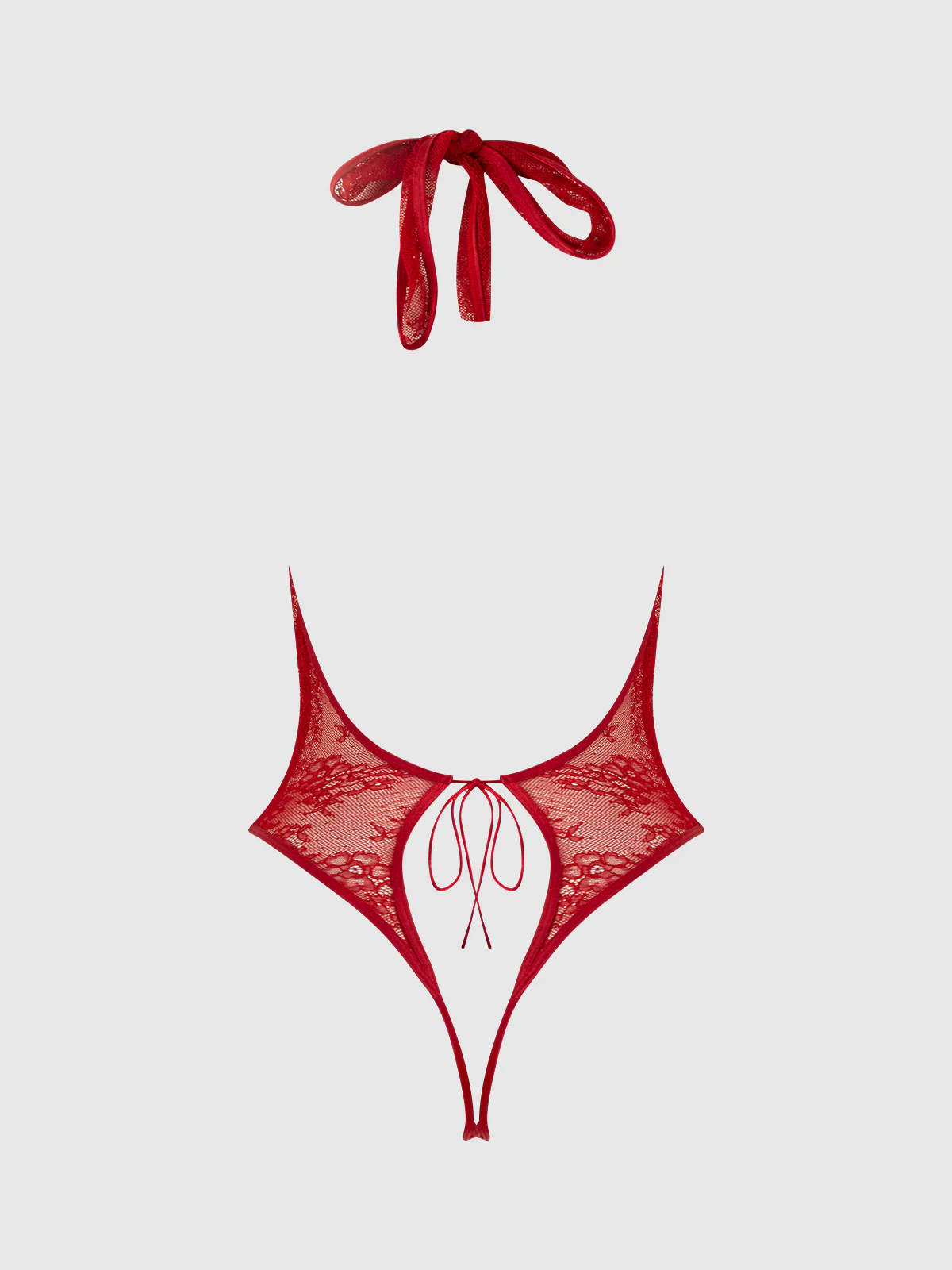 Chiara Crotchless Halter Lace Teddy - Image 11