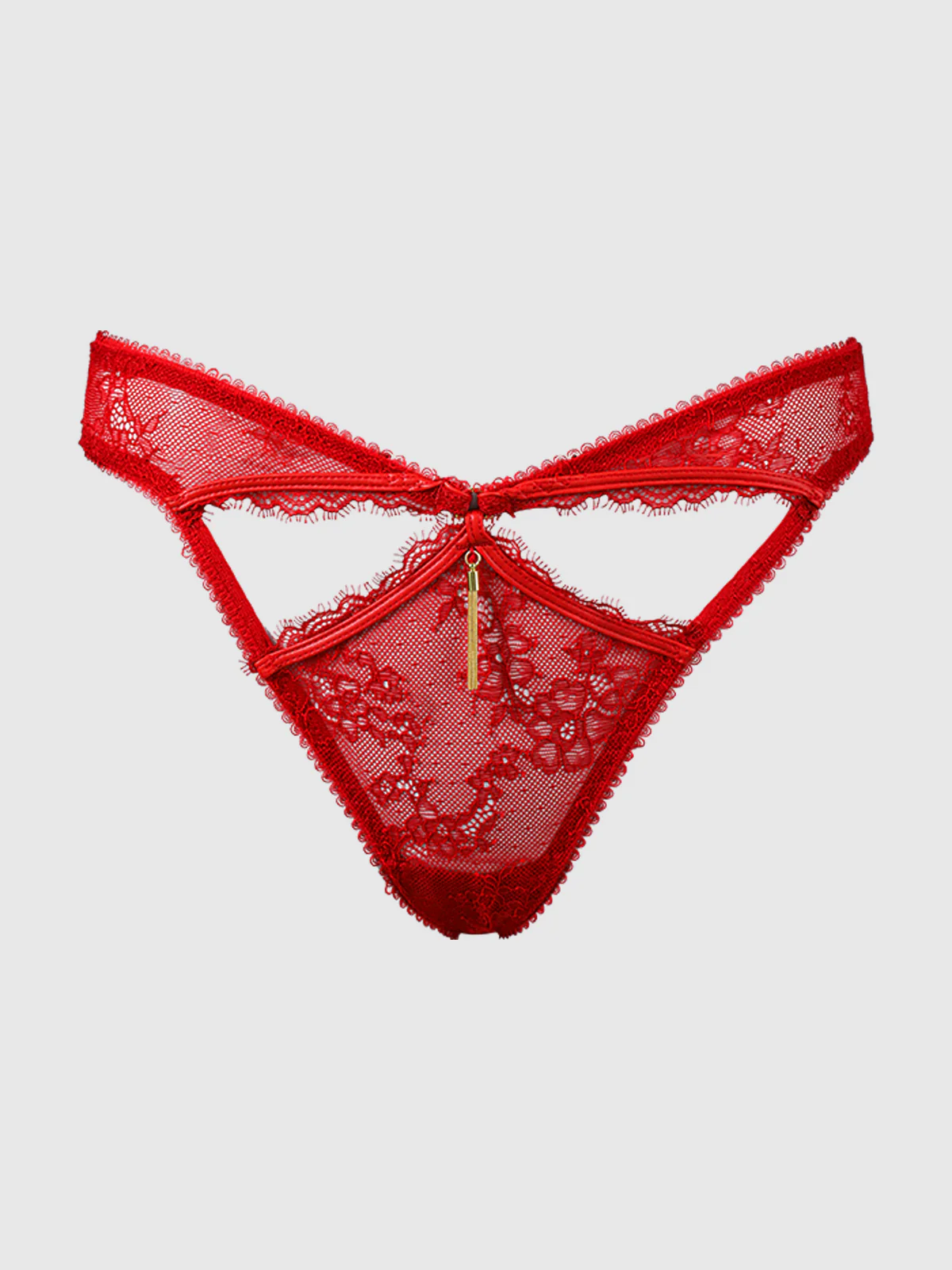 Chiara Lace & Faux Leather Backless Hipster - Image 4