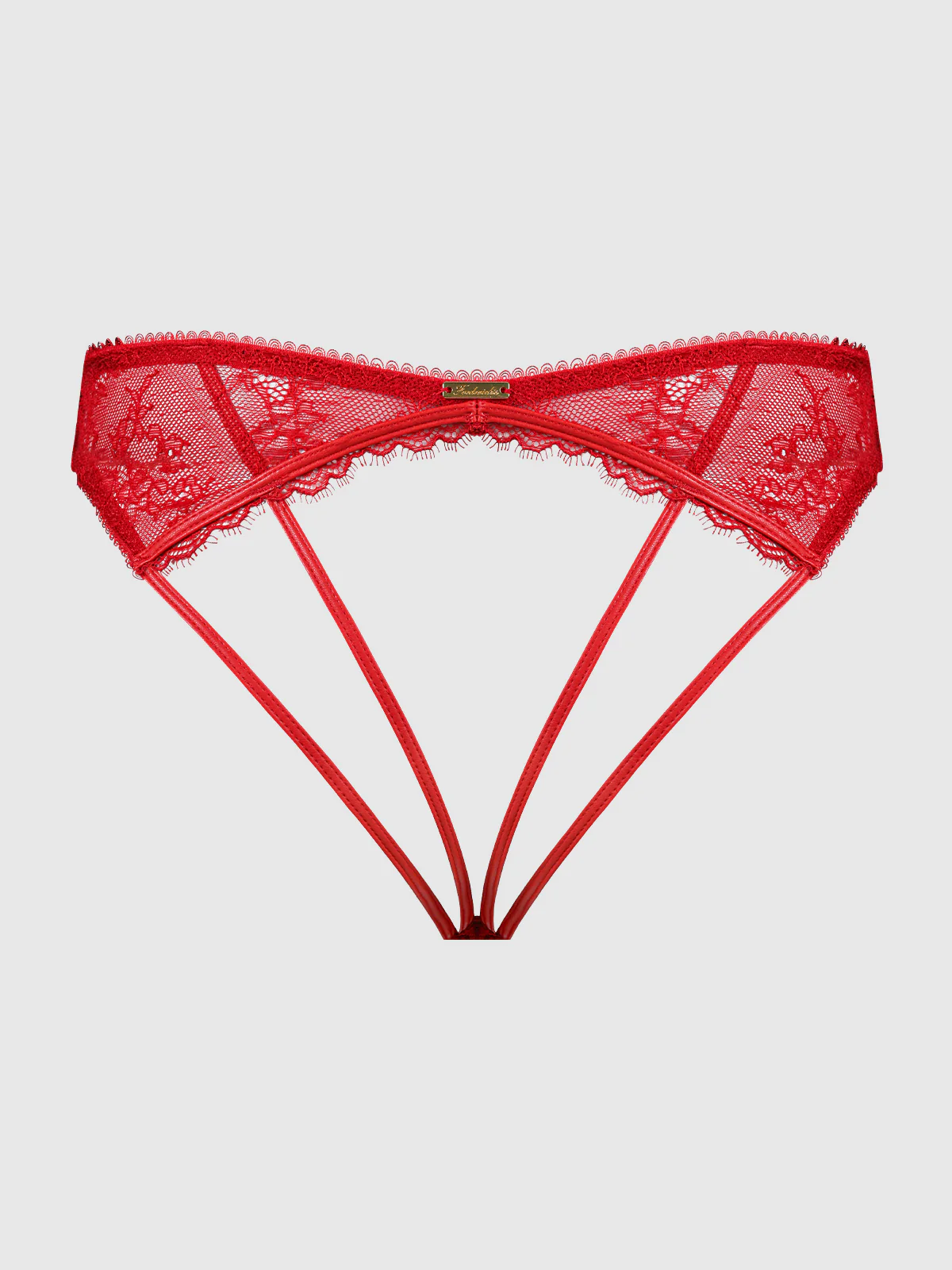 Chiara Lace & Faux Leather Backless Hipster - Image 5