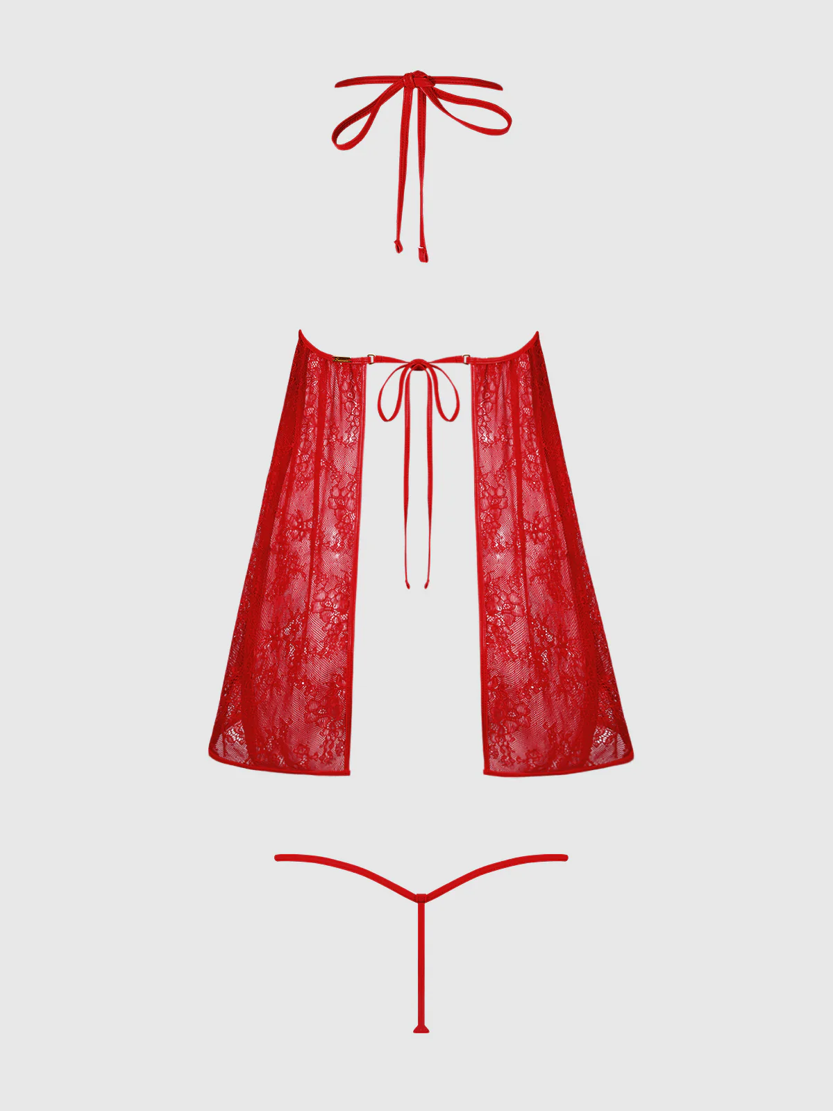 Chiara Lace & Faux Leather Tie Babydoll - Image 7