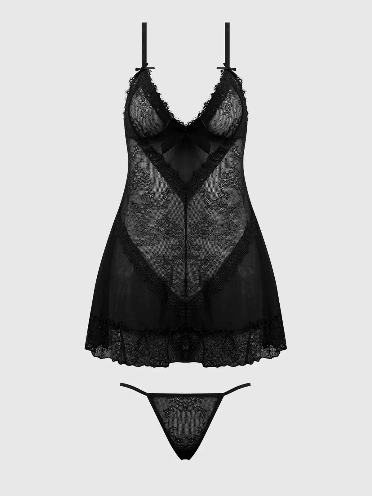 Chiara Lace & Mesh Babydoll Set - Image 9