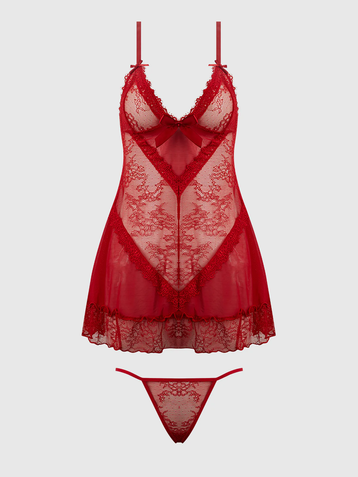 Chiara Lace & Mesh Babydoll Set - Image 9