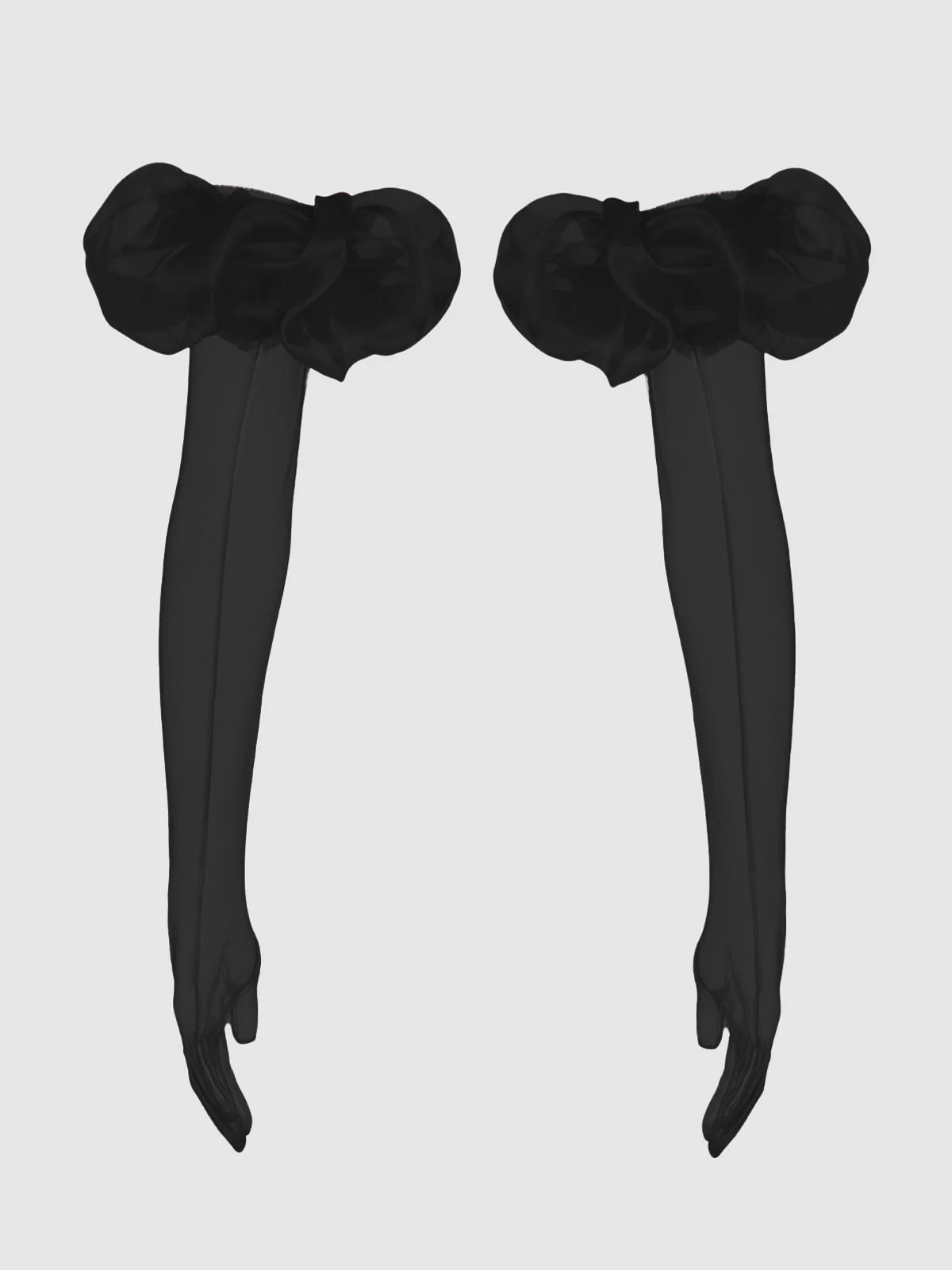 Chiffon Long Glove With Puff - Image 3