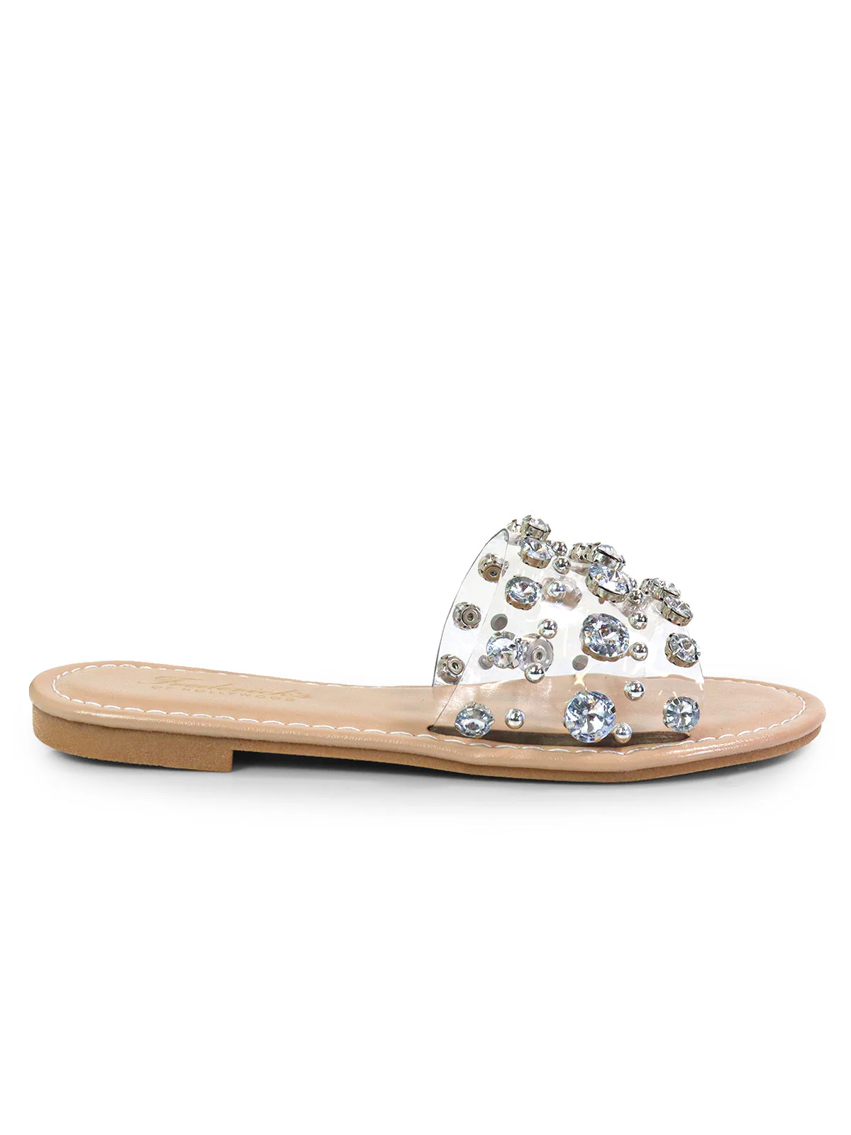 Clarissa Rhinestone Flat Sandal - Image 3