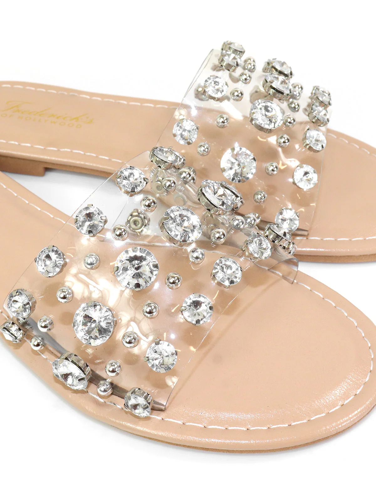 Clarissa Rhinestone Flat Sandal - Image 4