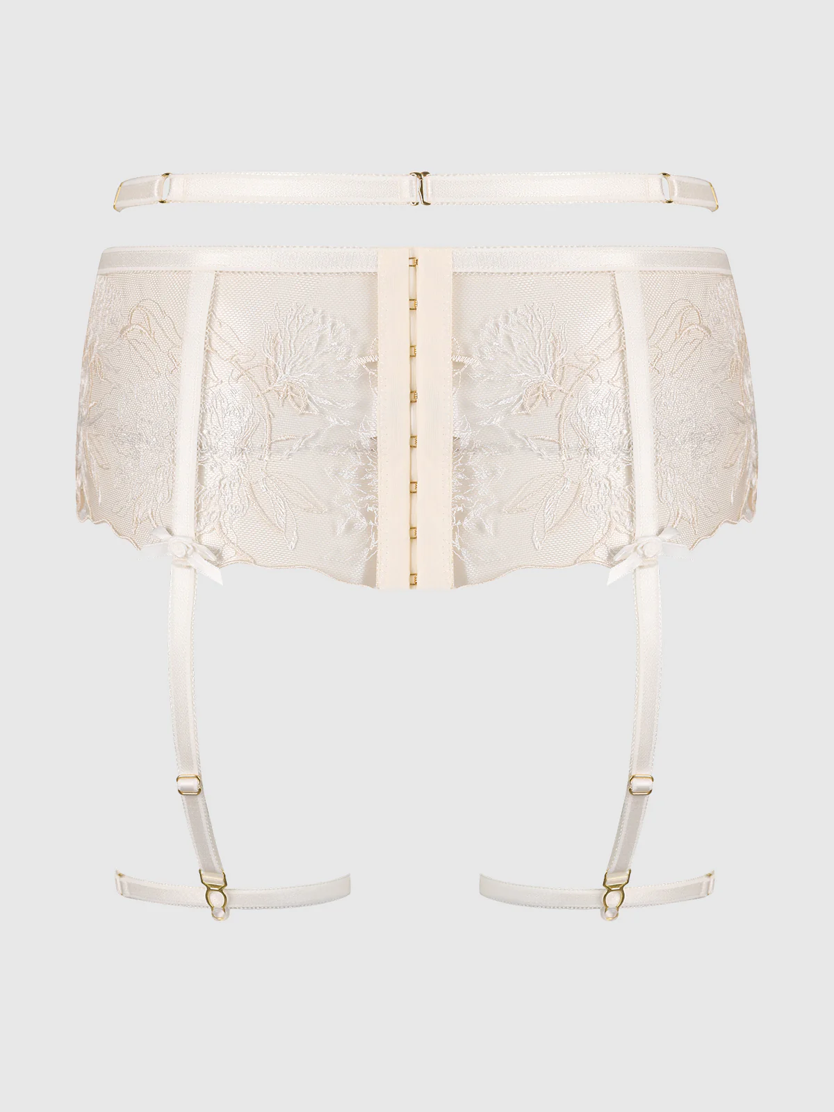 Delfina Embroidered Garter Belt With Thigh Garters - Image 6