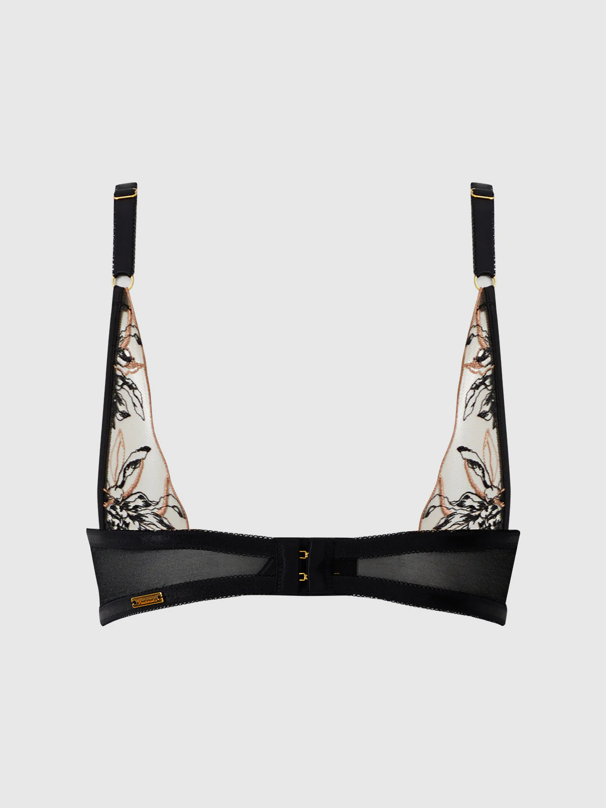 Delfina Embroidered Push Up Half Cup Bra With Front Clasp - Image 12
