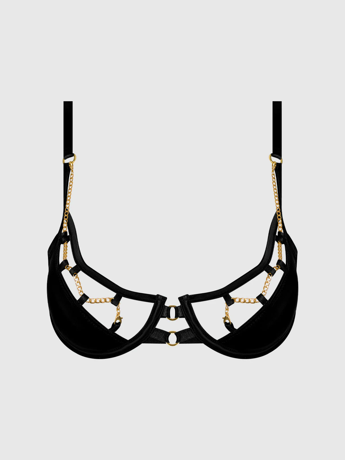 Emery Liquid Satin & Chain Bra - Image 6