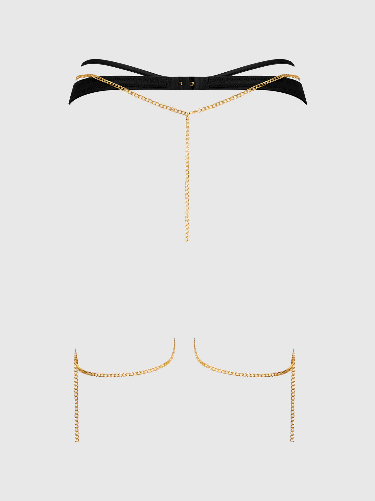 Emery Liquid Satin & Chain Thigh Garter Belt - Image 6