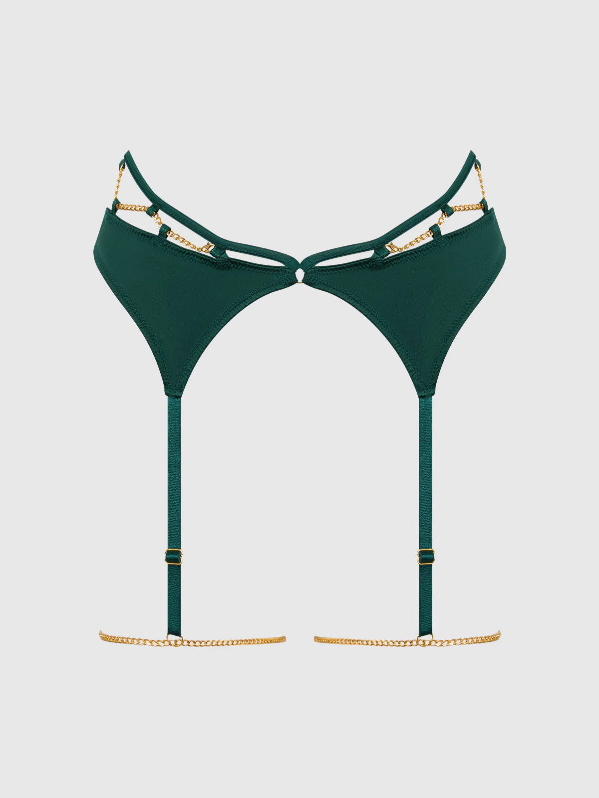 Emery Liquid Satin & Chain Thigh Garter Belt - Image 5