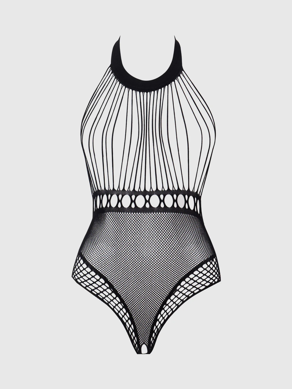 Halter Teddy Open Bust Bodystocking - Image 5