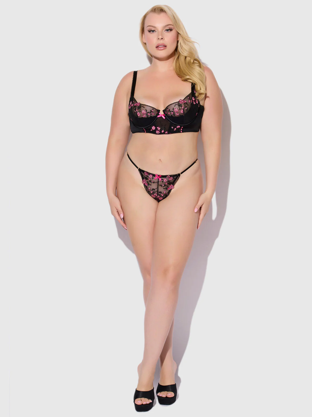 Harlow Embroidered Mesh & Elastic G-String - Image 8