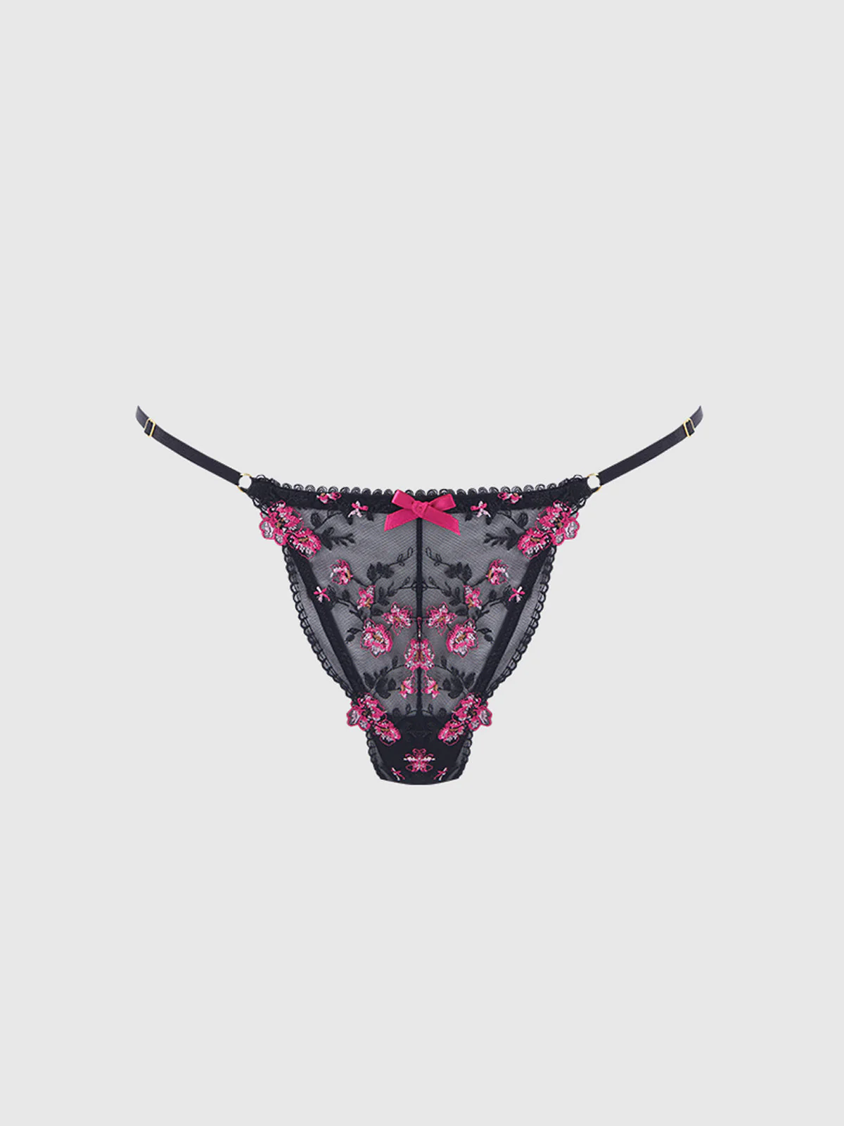 Harlow Embroidered Mesh & Elastic G-String - Image 9