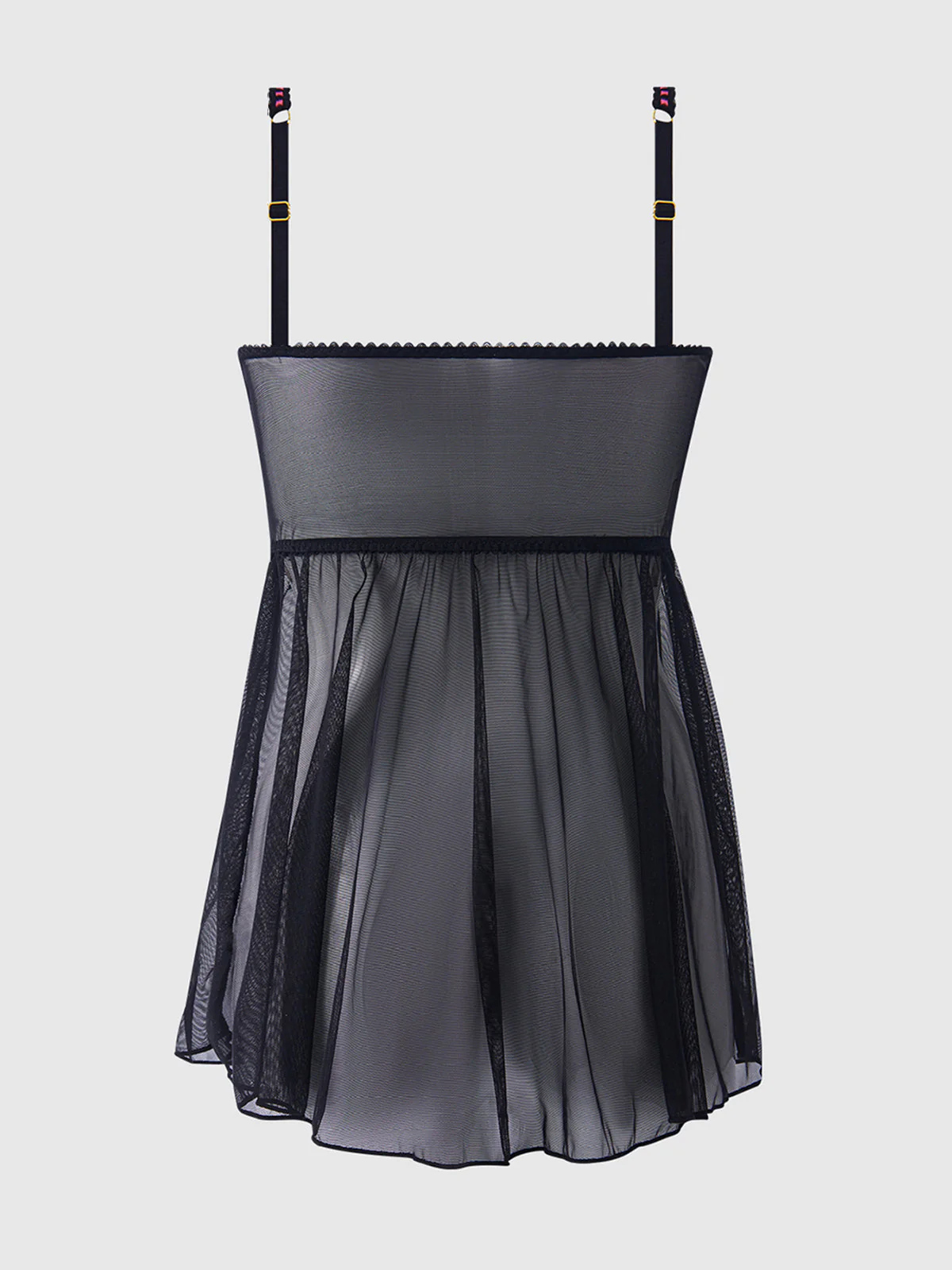 Harlow Embroidered Mesh & Elastic Longline Babydoll - Image 9
