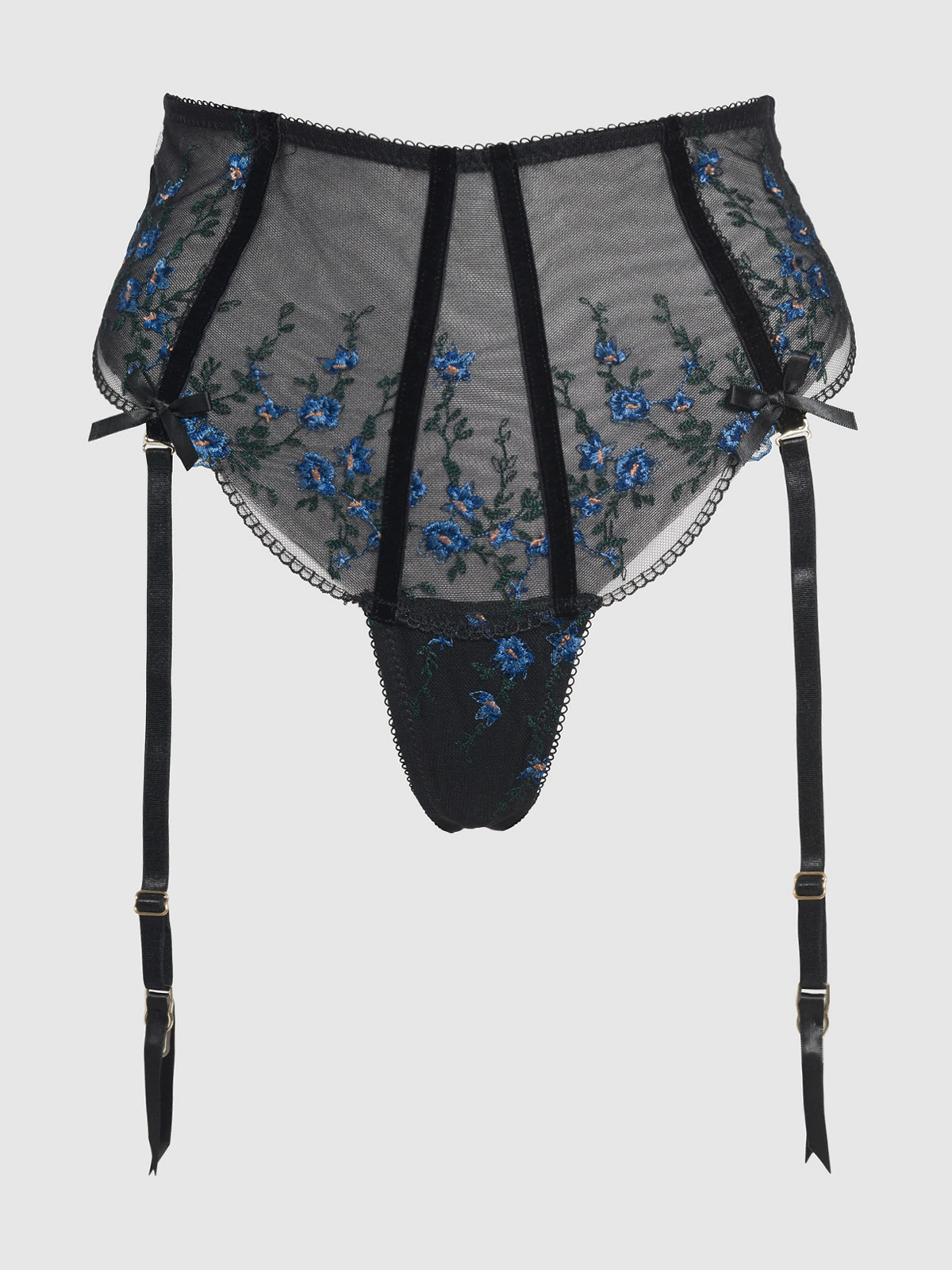 Harlow Embroidered Mesh Lace Up Backless Cheeky - Image 9