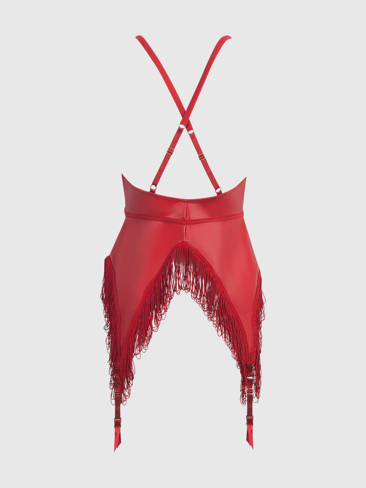 Hendrix Faux Leather & Fringe Chemise - Image 15