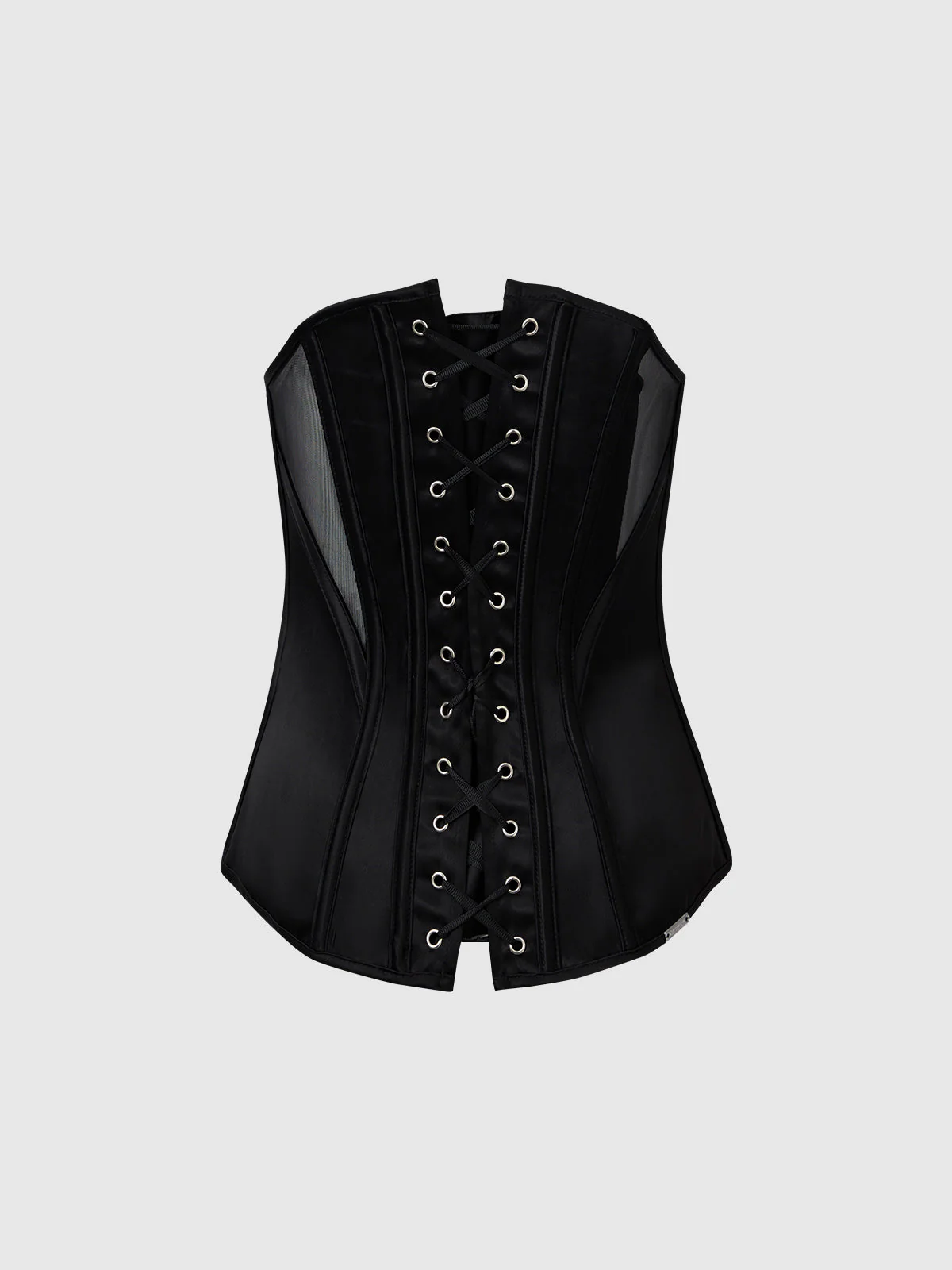 Iconic Plunge Satin & Mesh Corset - Image 13