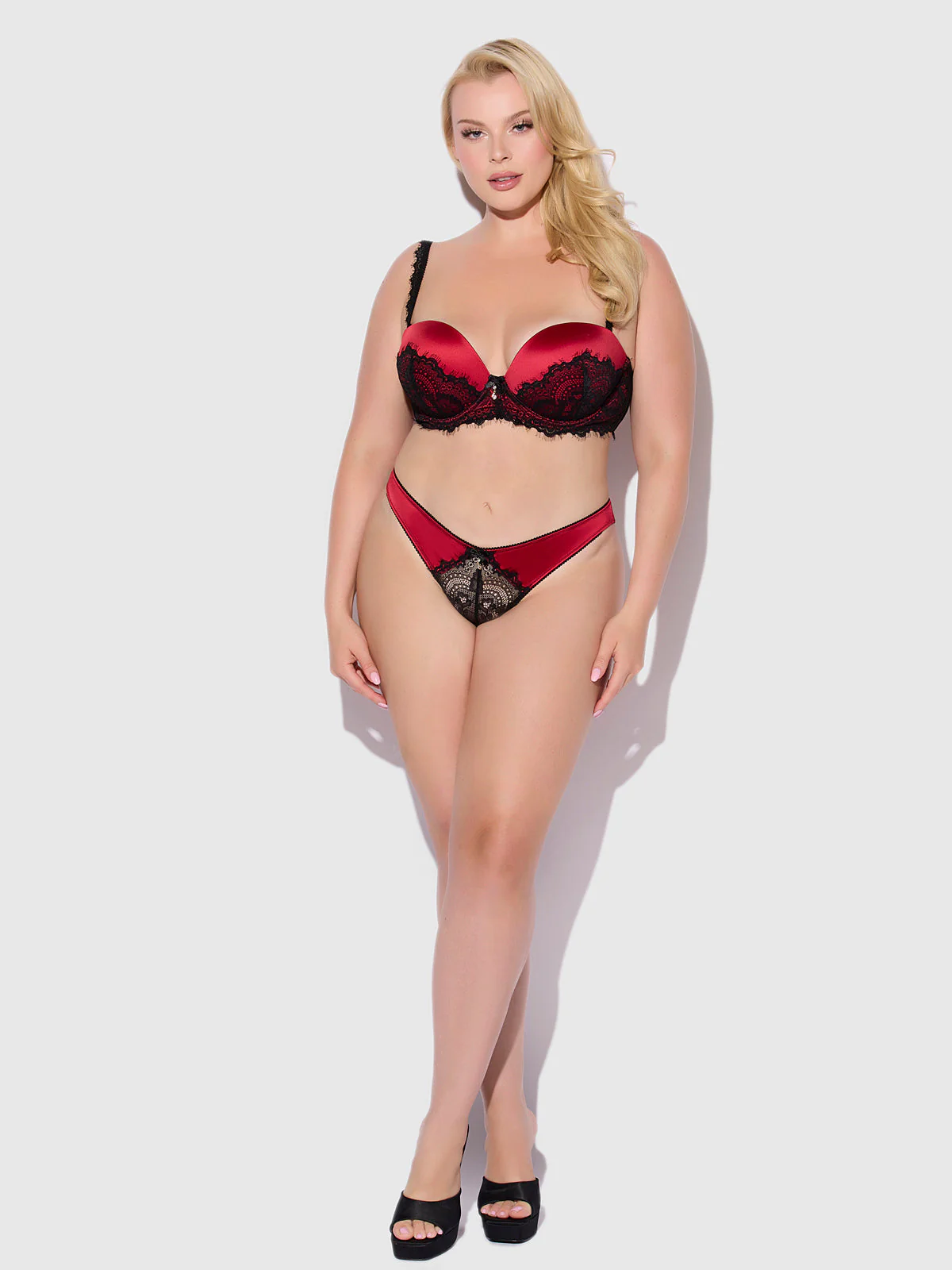 Lexi Lace Liquid Satin Open Back Hipster - Image 8