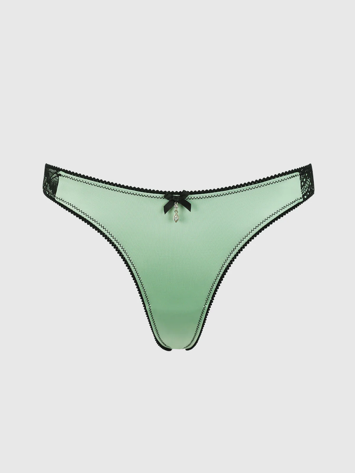 Lexi Liquid Satin & Lace V-Tanga Panty - Image 4