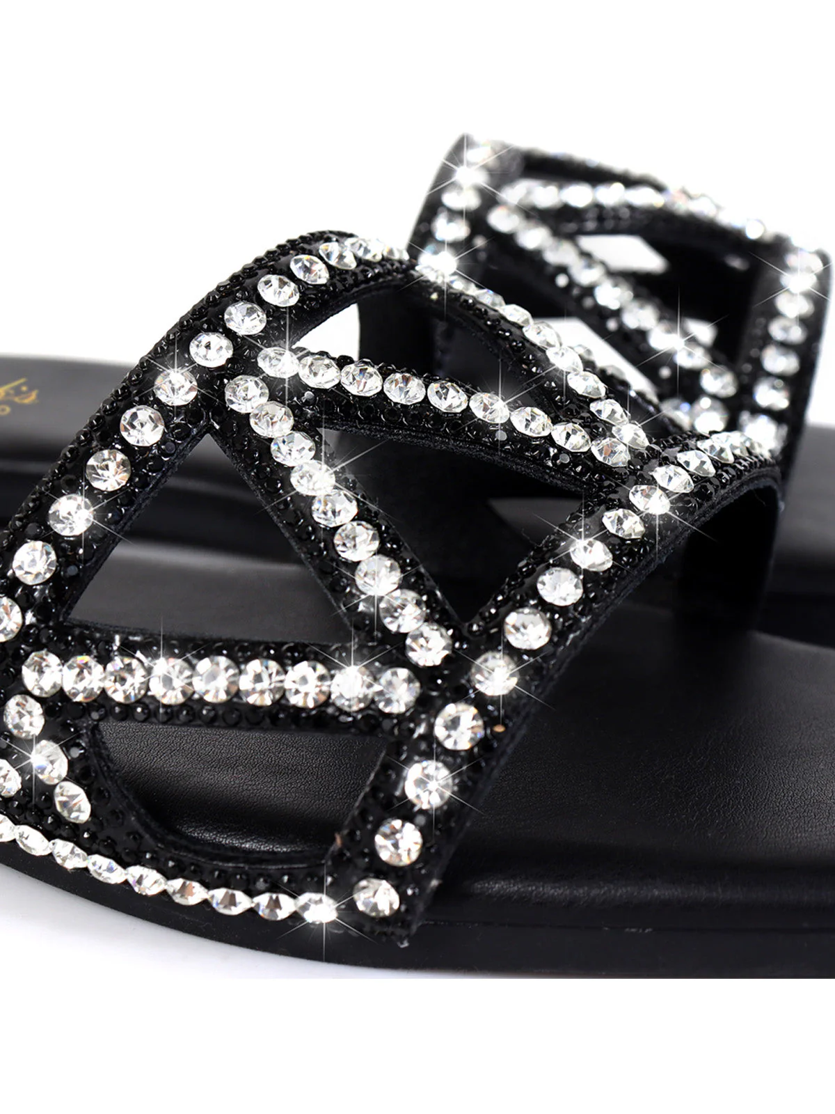 Lucy Rhinestone Flat Sandal - Image 3