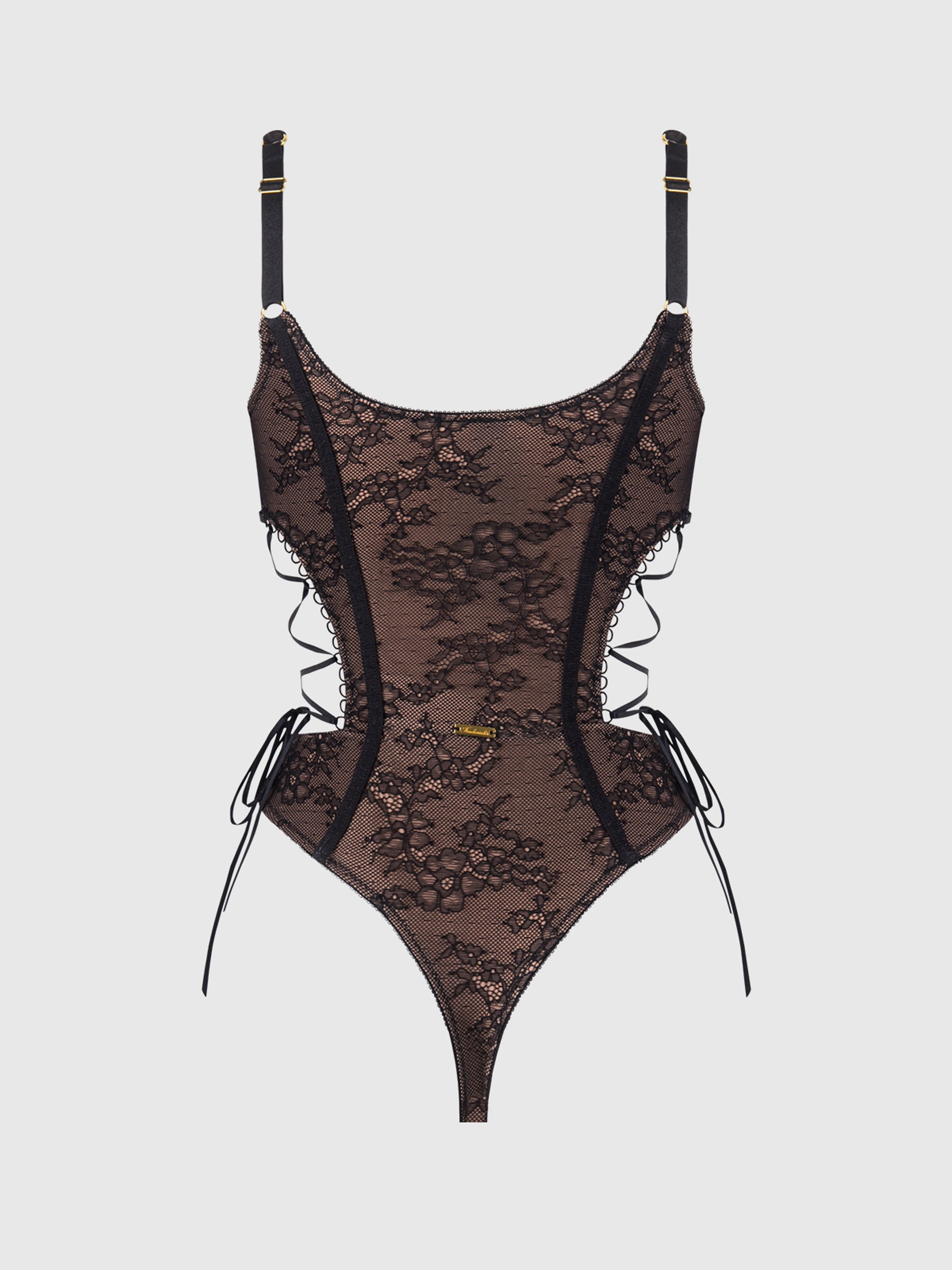 Luella Hook & Eye Front Strappy Lace Teddy - Image 9