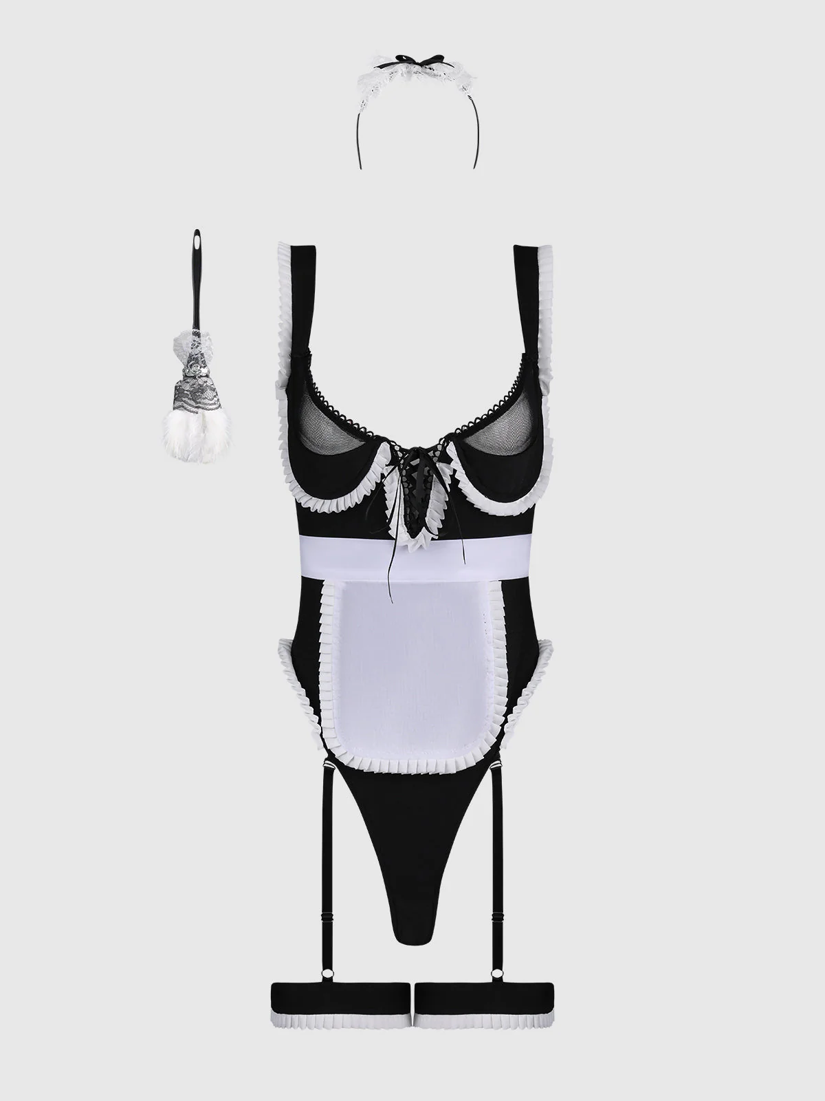 Maid Teddy, Apron, Headpiece & Duster - Image 6