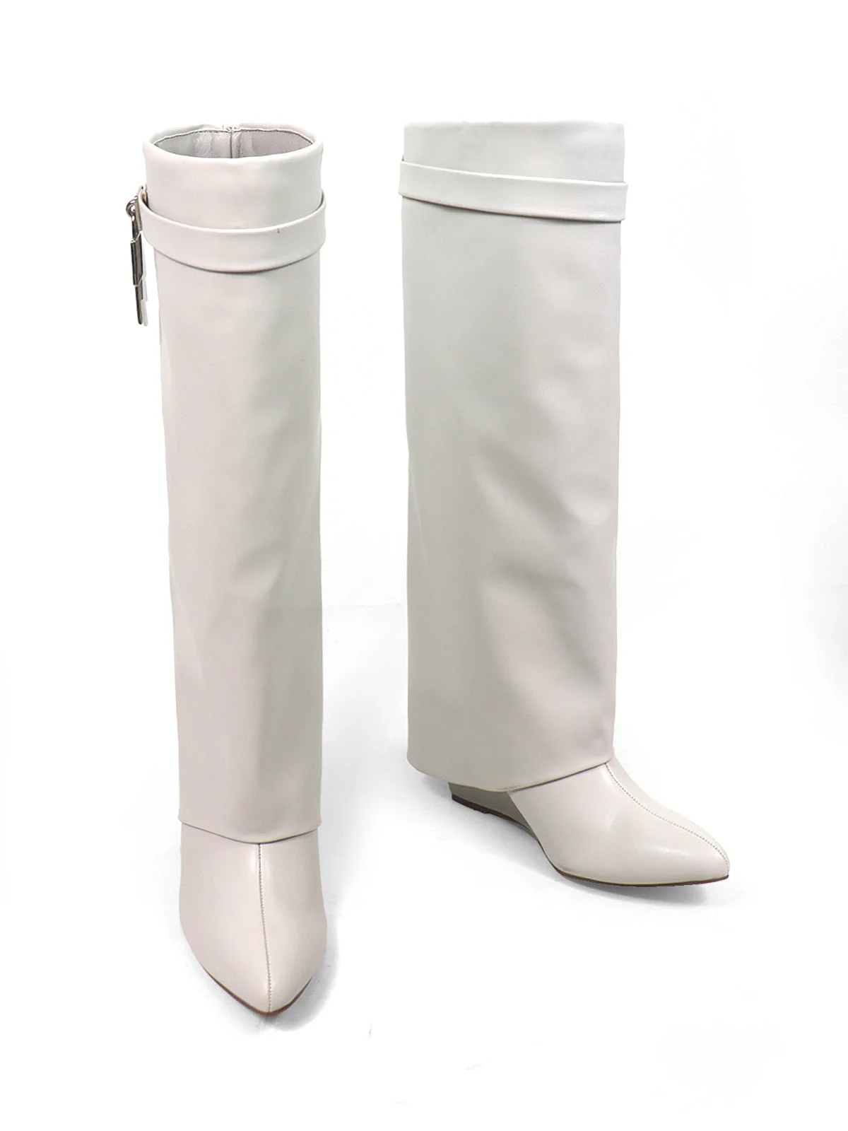 Maria Drape Over Knee Wedge Boots - Image 8