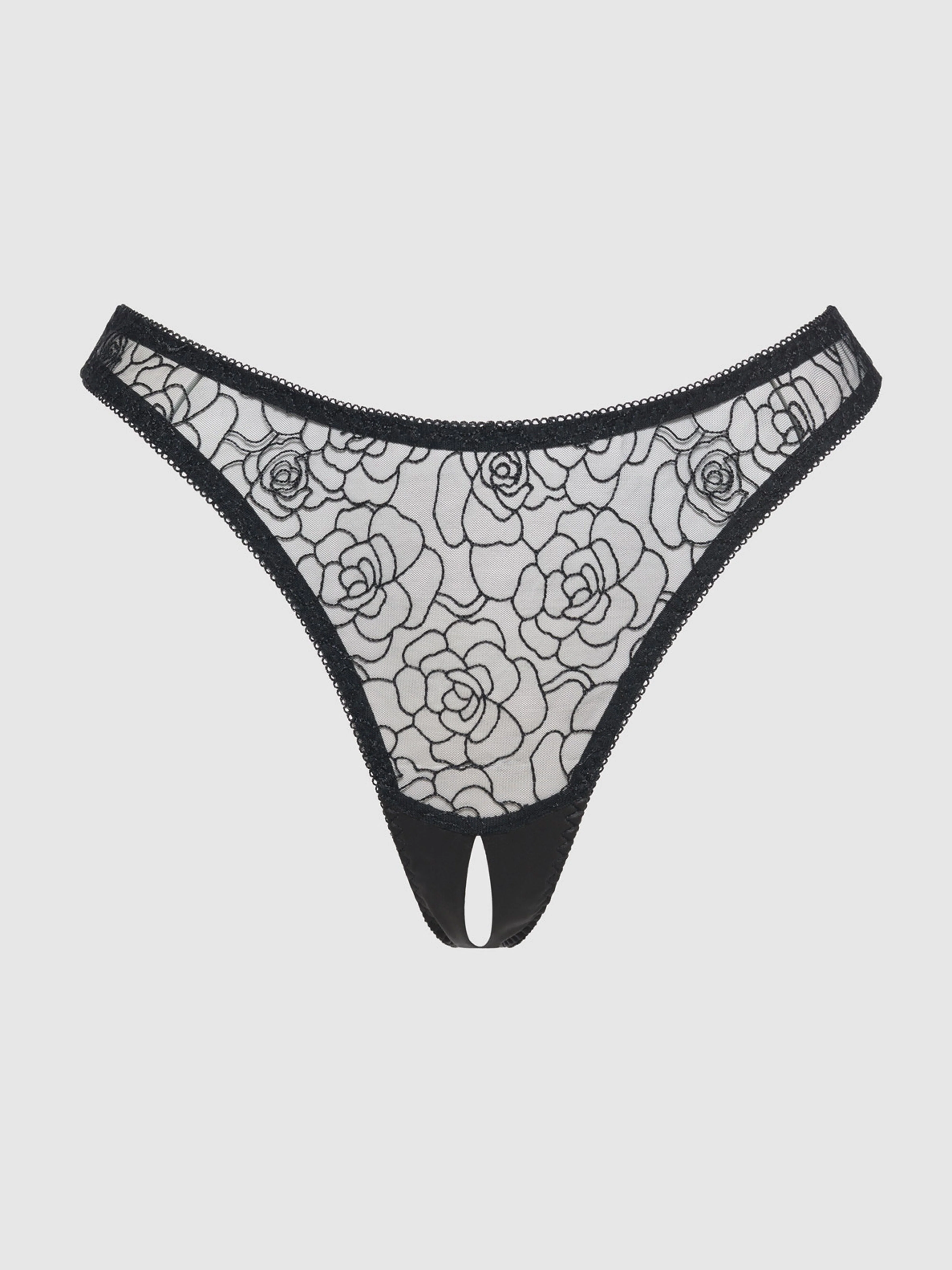 Melrose Embroidered Crotchless Tanga - Image 6