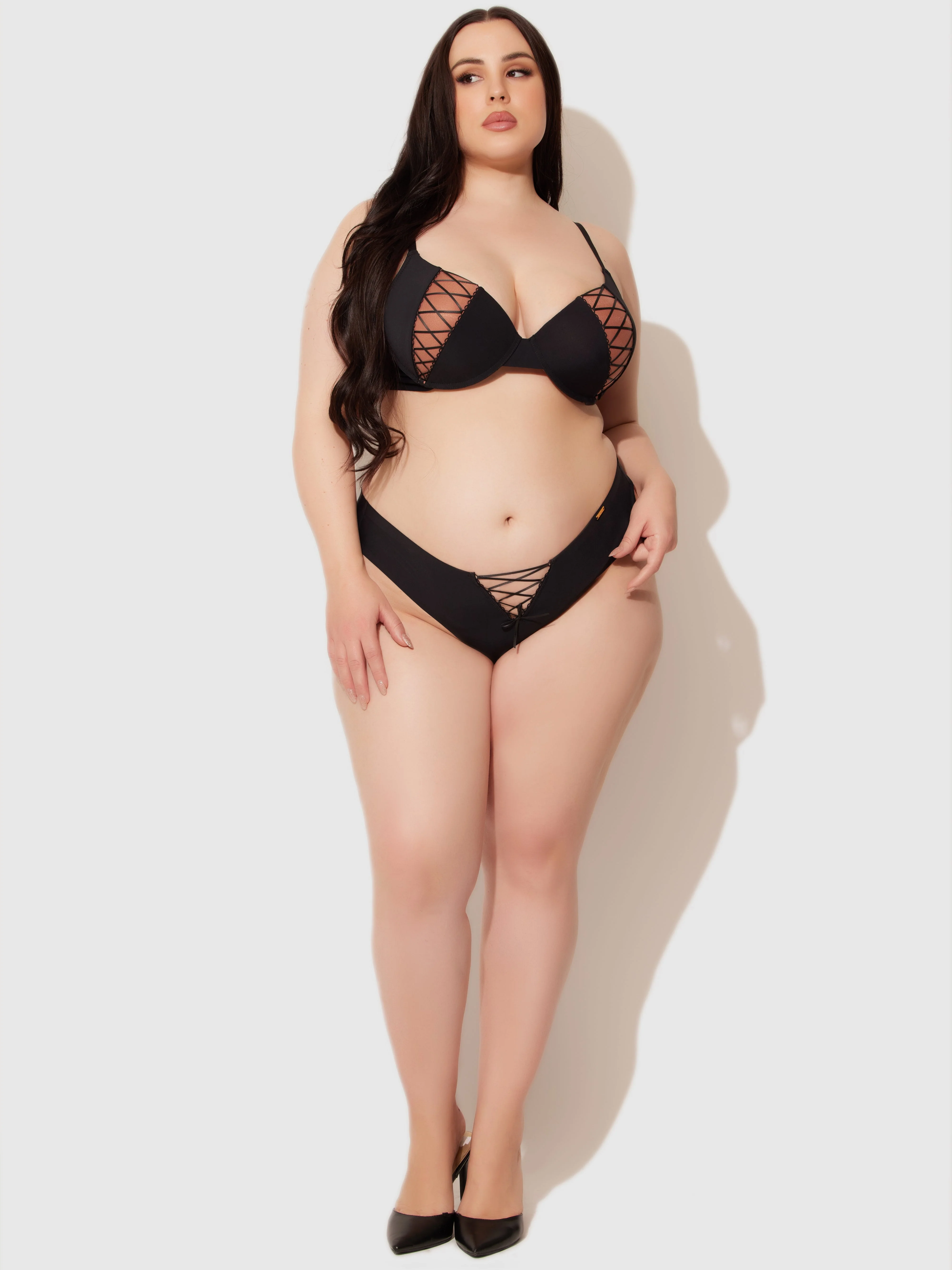 Natalia Micro Lace Up Front Thong - Image 8