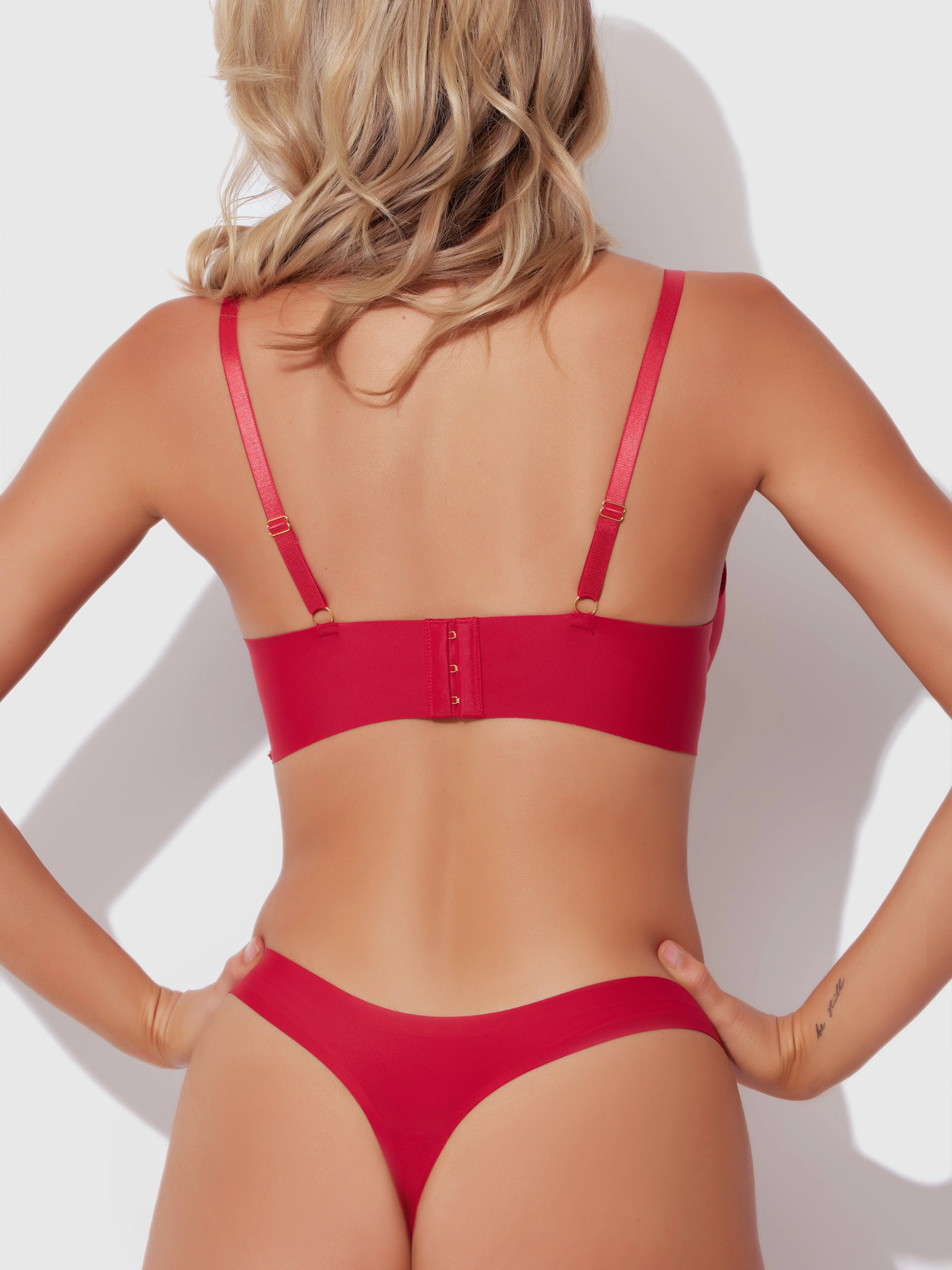 Natalia Micro Lace Up Plunge Push Up Bra - Image 2