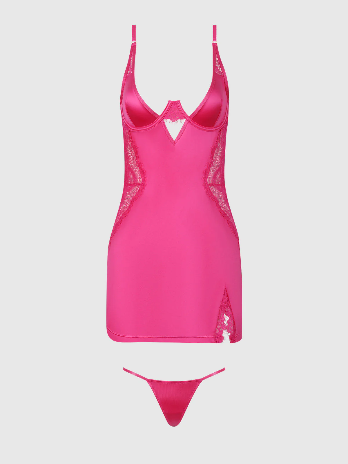 Neev Lace  & Oilslick Underwire Chemise Set - Image 7