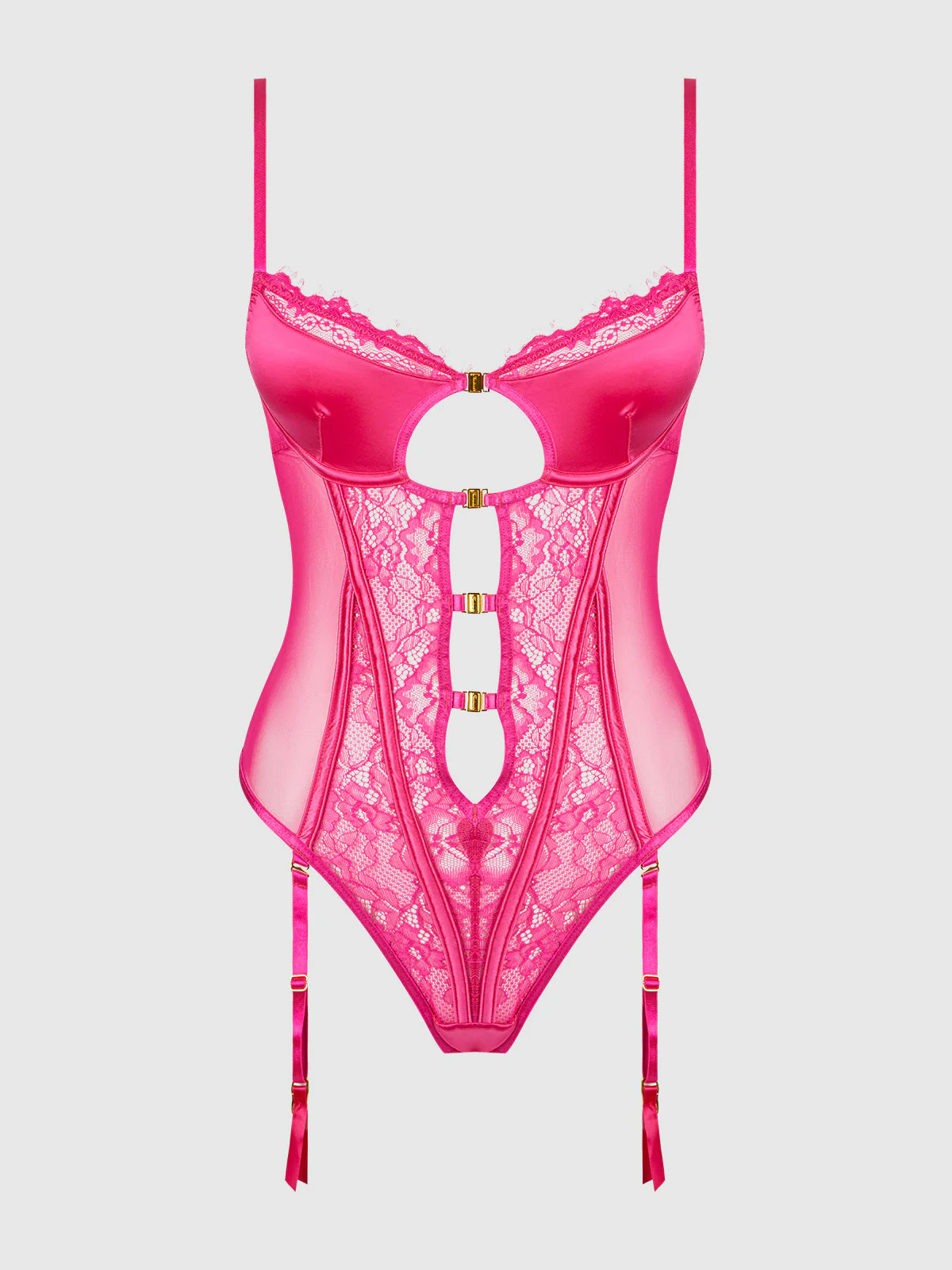 Neev Lace Wireless Teddy With Garters - Image 8