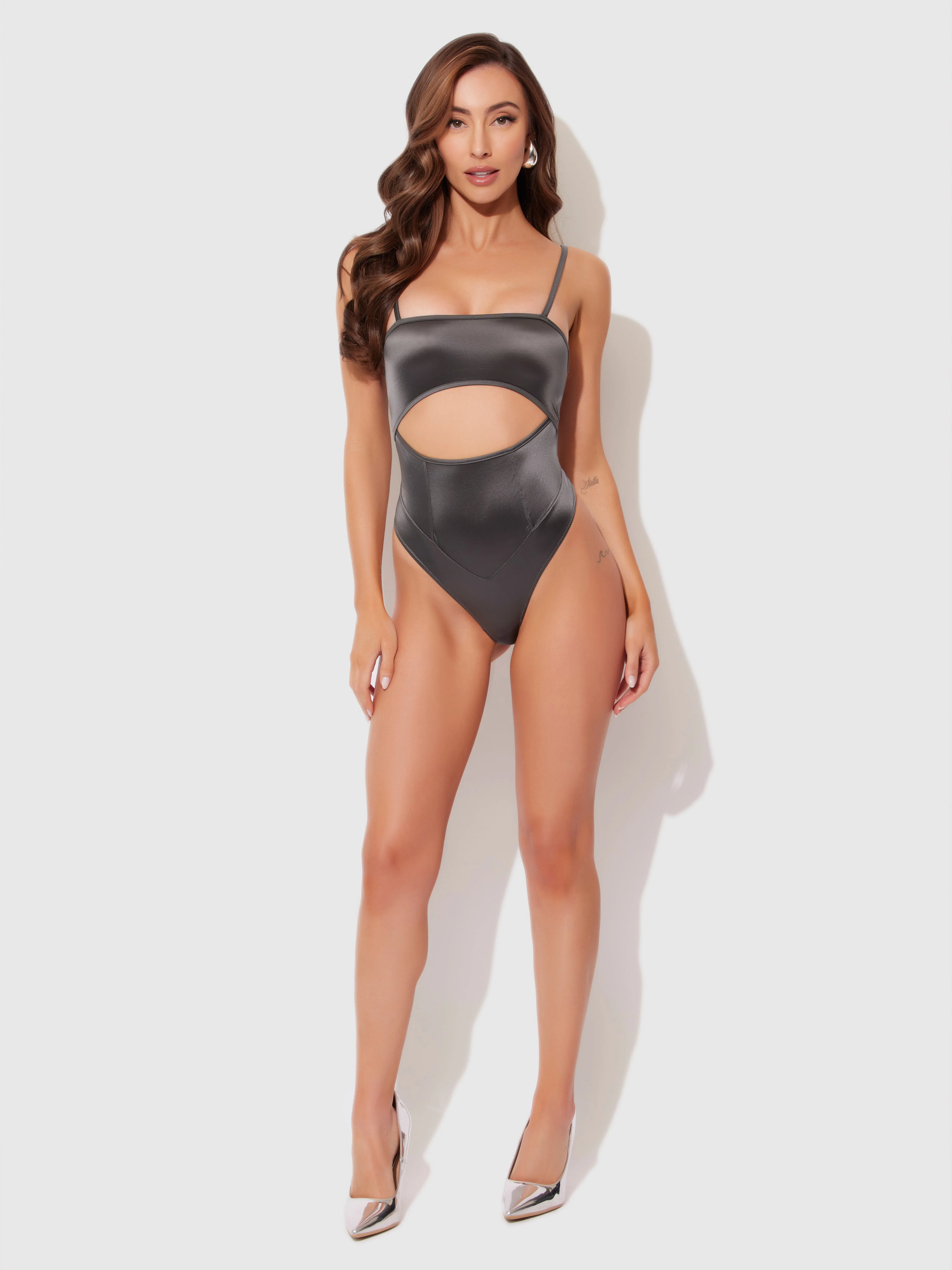 Neev Oil Slick Cutout Scoop Back Bodysuit - Image 3