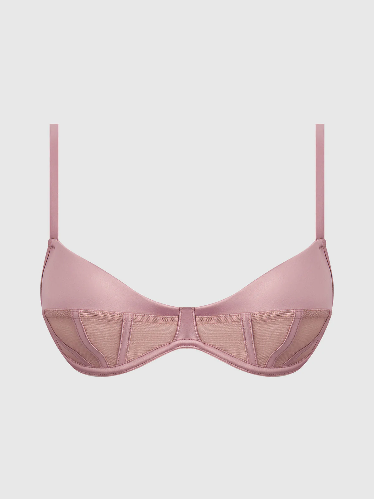Petra Satin & Mesh Unlined Corset Cup Bra - Image 10