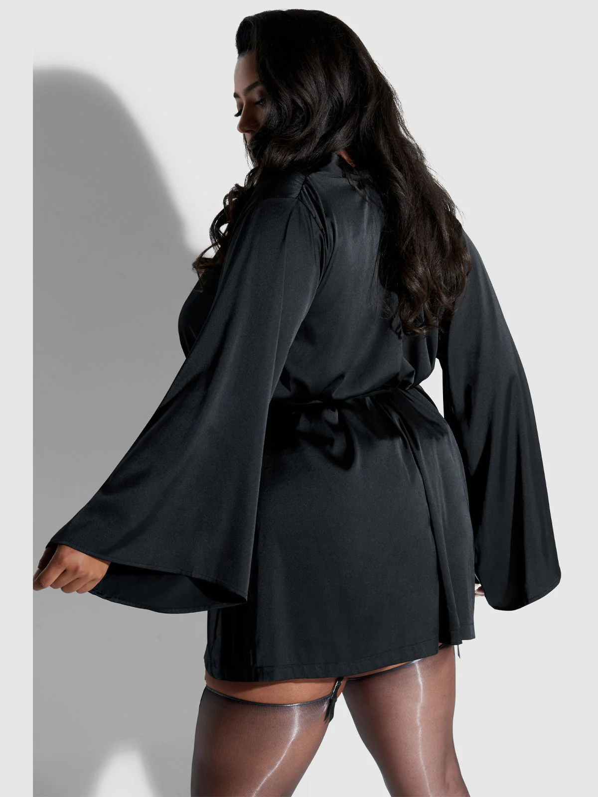 Petra Satin Short Robe - Image 3