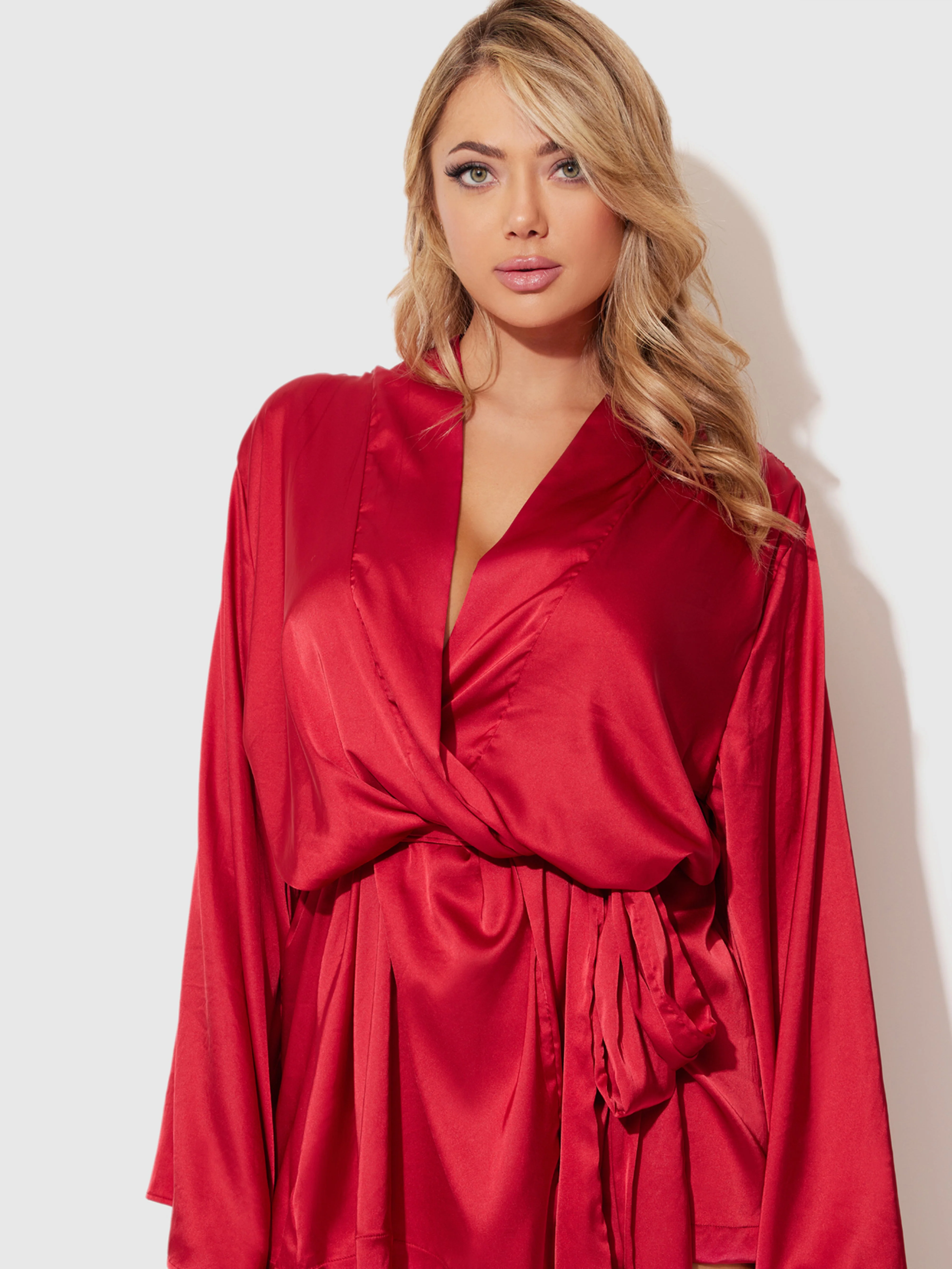 Petra Satin Short Robe - Image 3