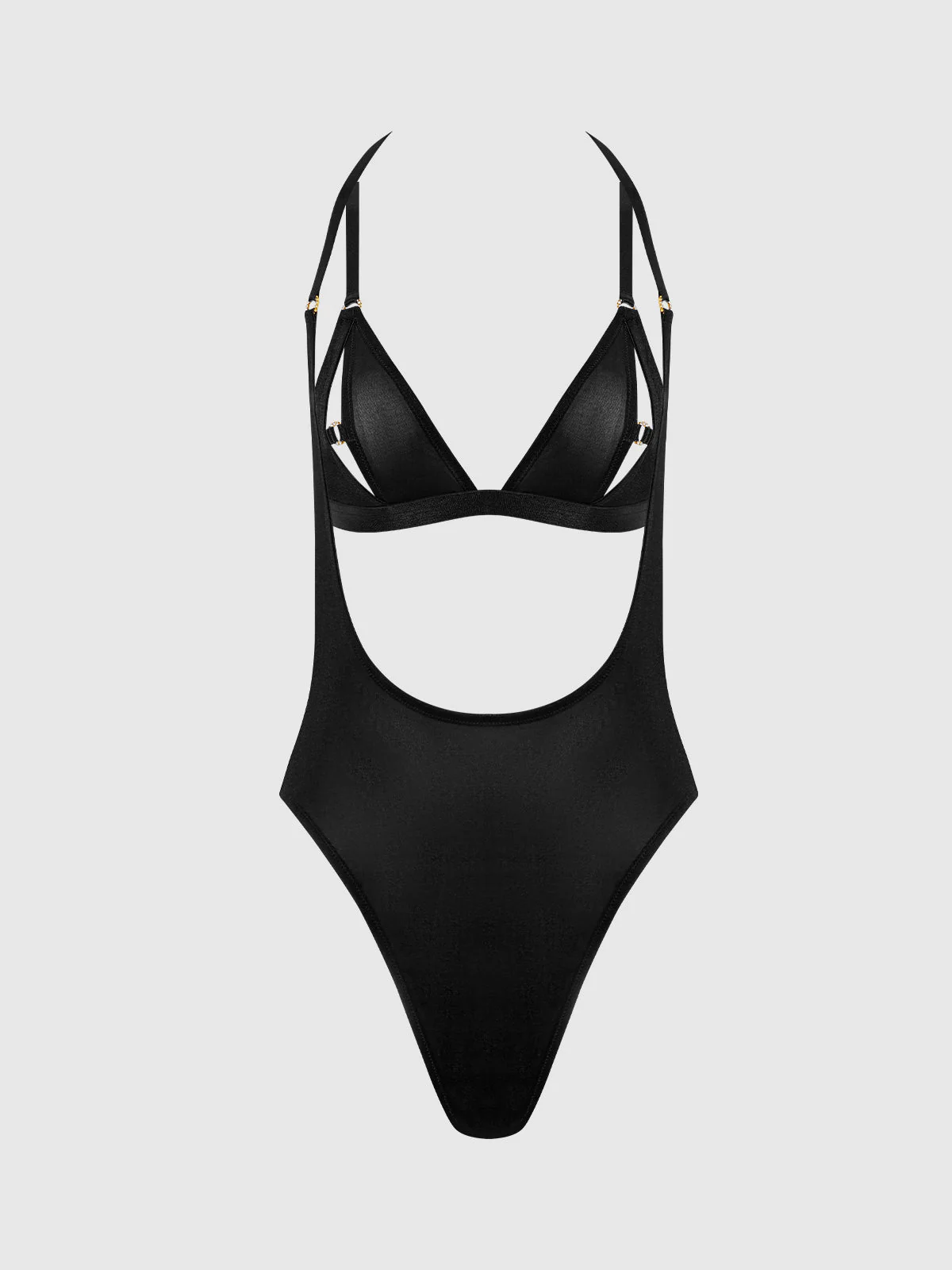 Pia Shine Mesh Open Cup, Backless Teddy & Bralette Set - Image 6