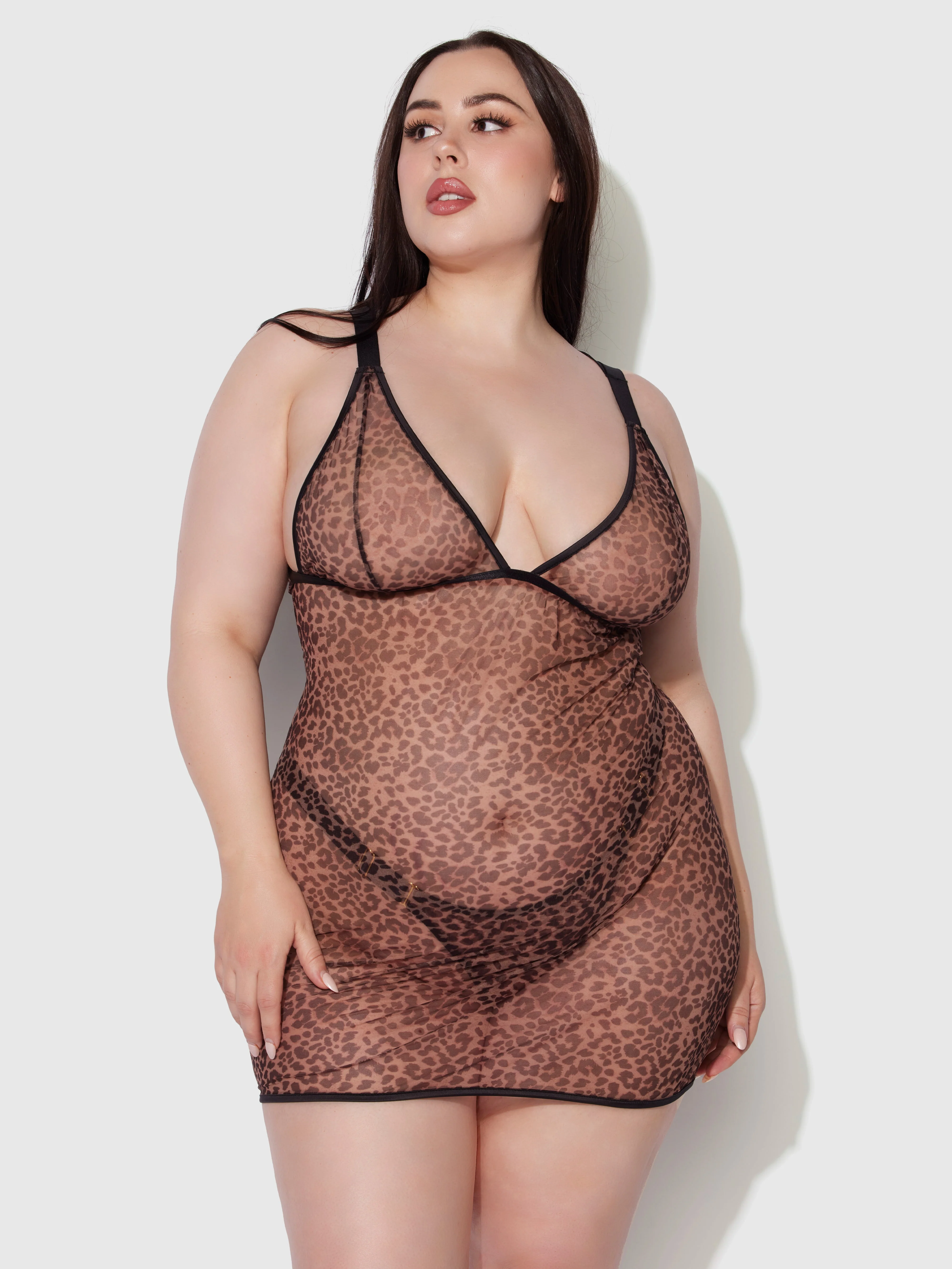 Pia Shine Mesh Strappy Back Chemise - Image 7