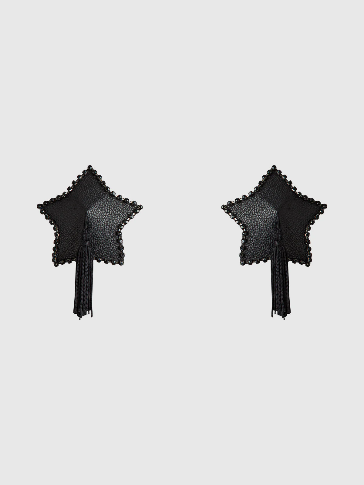 Rhinestone & Leather-Like Star Tassel Pasties - Image 4