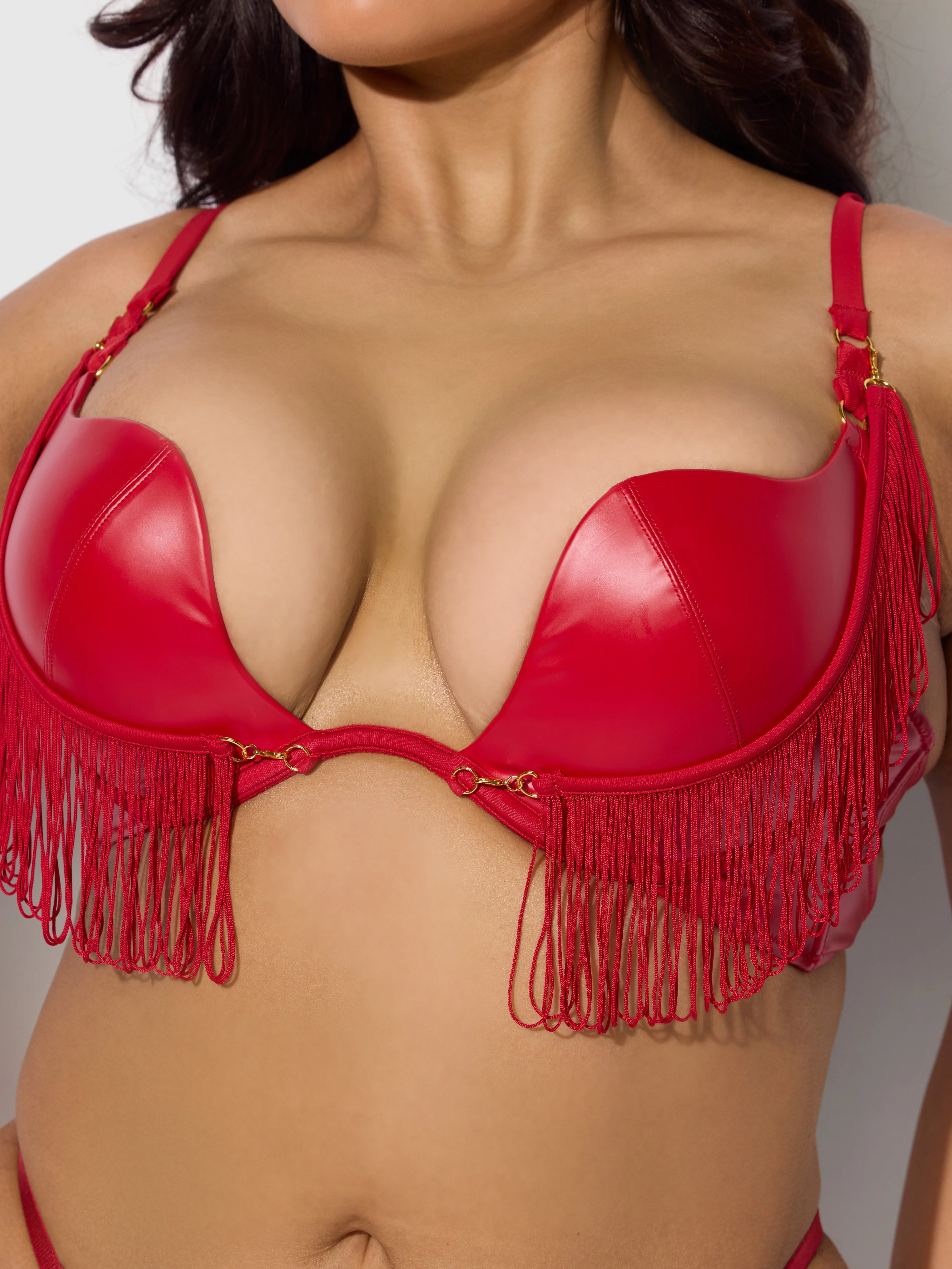 Rising Star Plunge Push Up Bra in Hendrix Faux Leather - Image 10