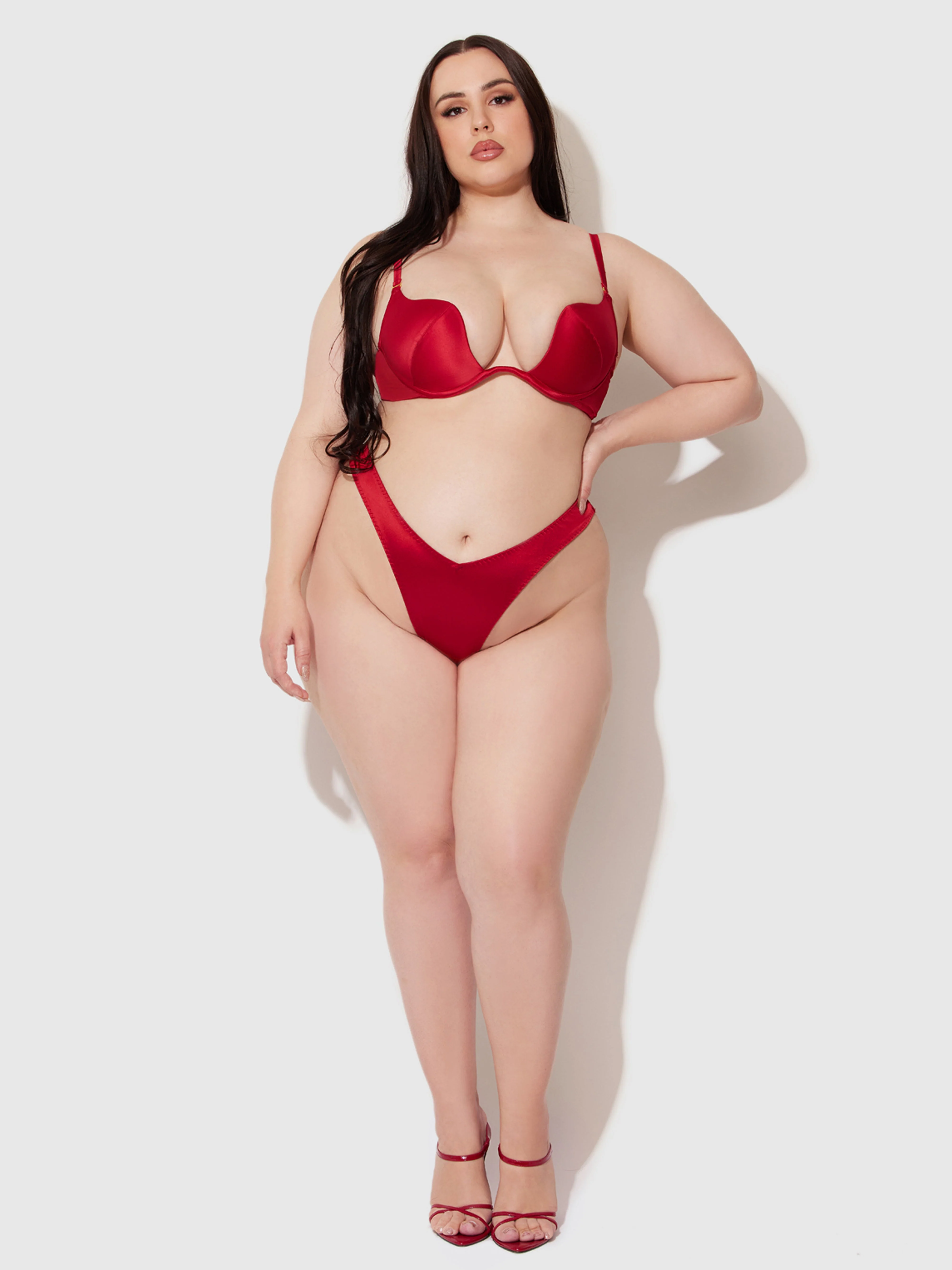 Rising Star Plunge Push Up Bra in Petra Satin - Image 7