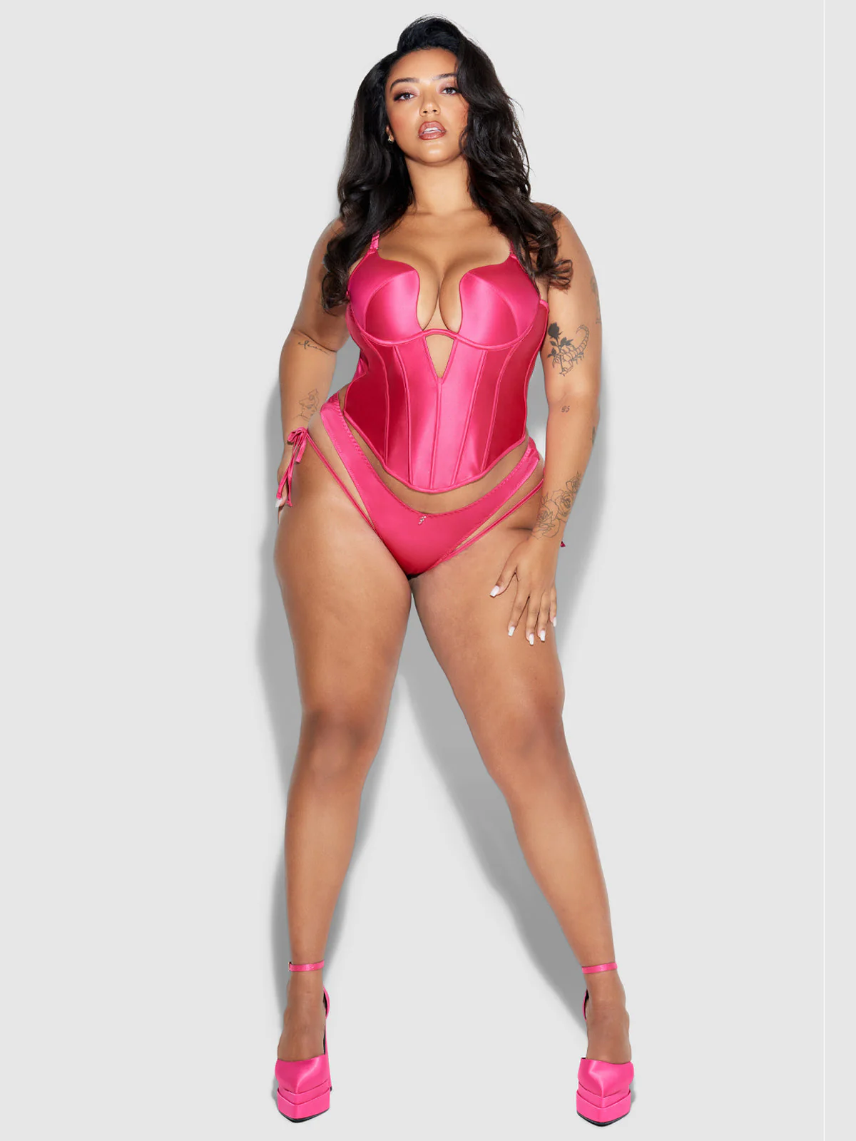 Rising Star Plunge Push Up Bustier in Petra Satin - Image 2