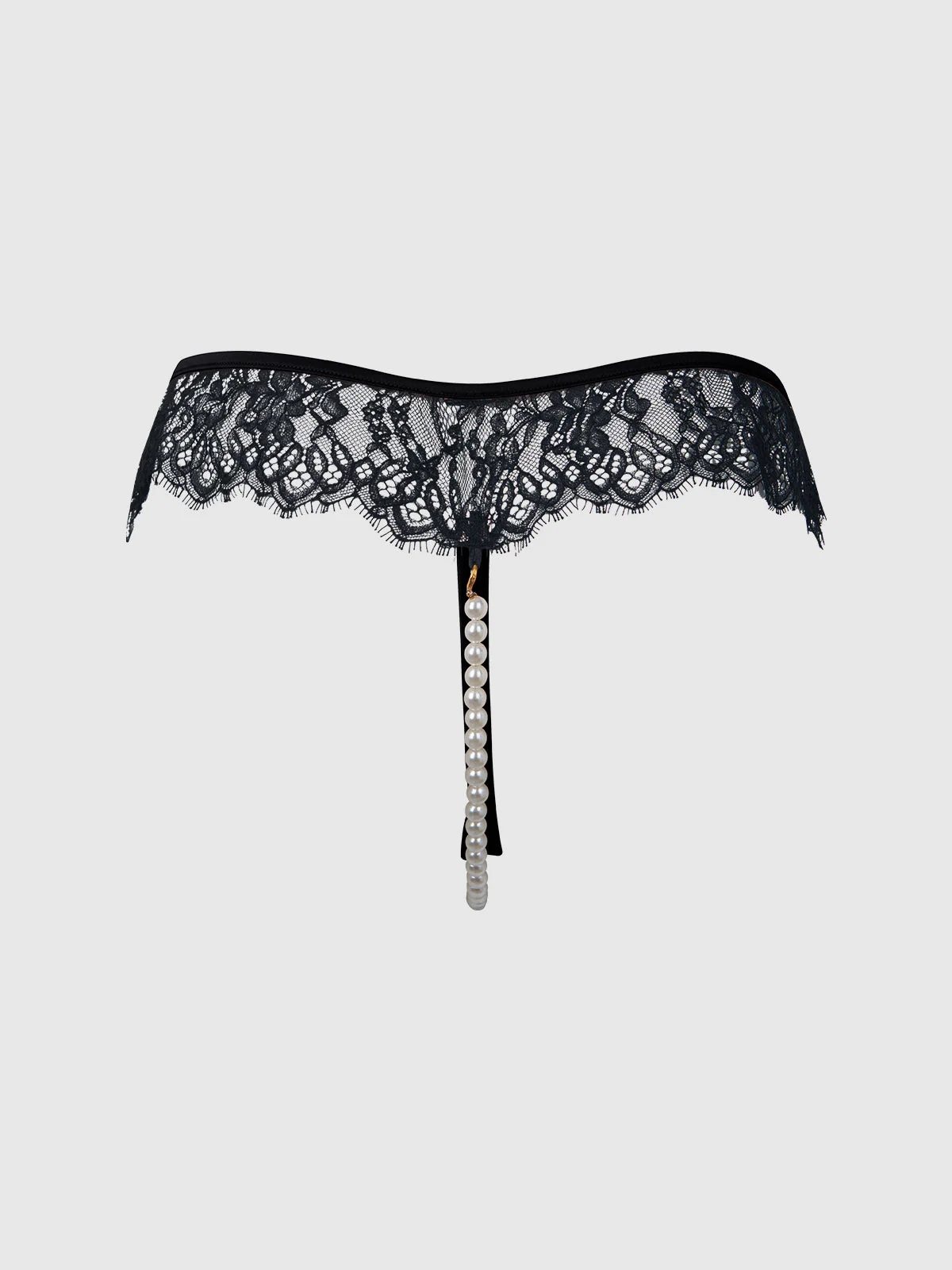 Rosalind Lace & Pearl Crotchless Thong - Image 10