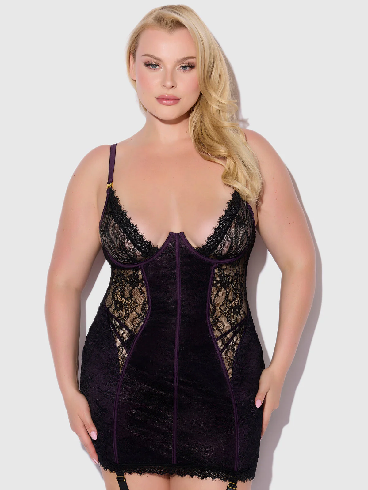 Rosalind Satin & Lace Underwire Chemise - Image 5