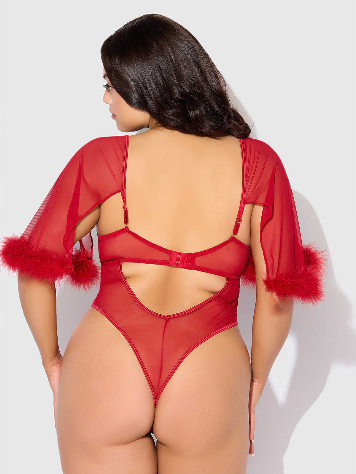 Scarlett Bell Sleeved Marabou Bodysuit - Image 5