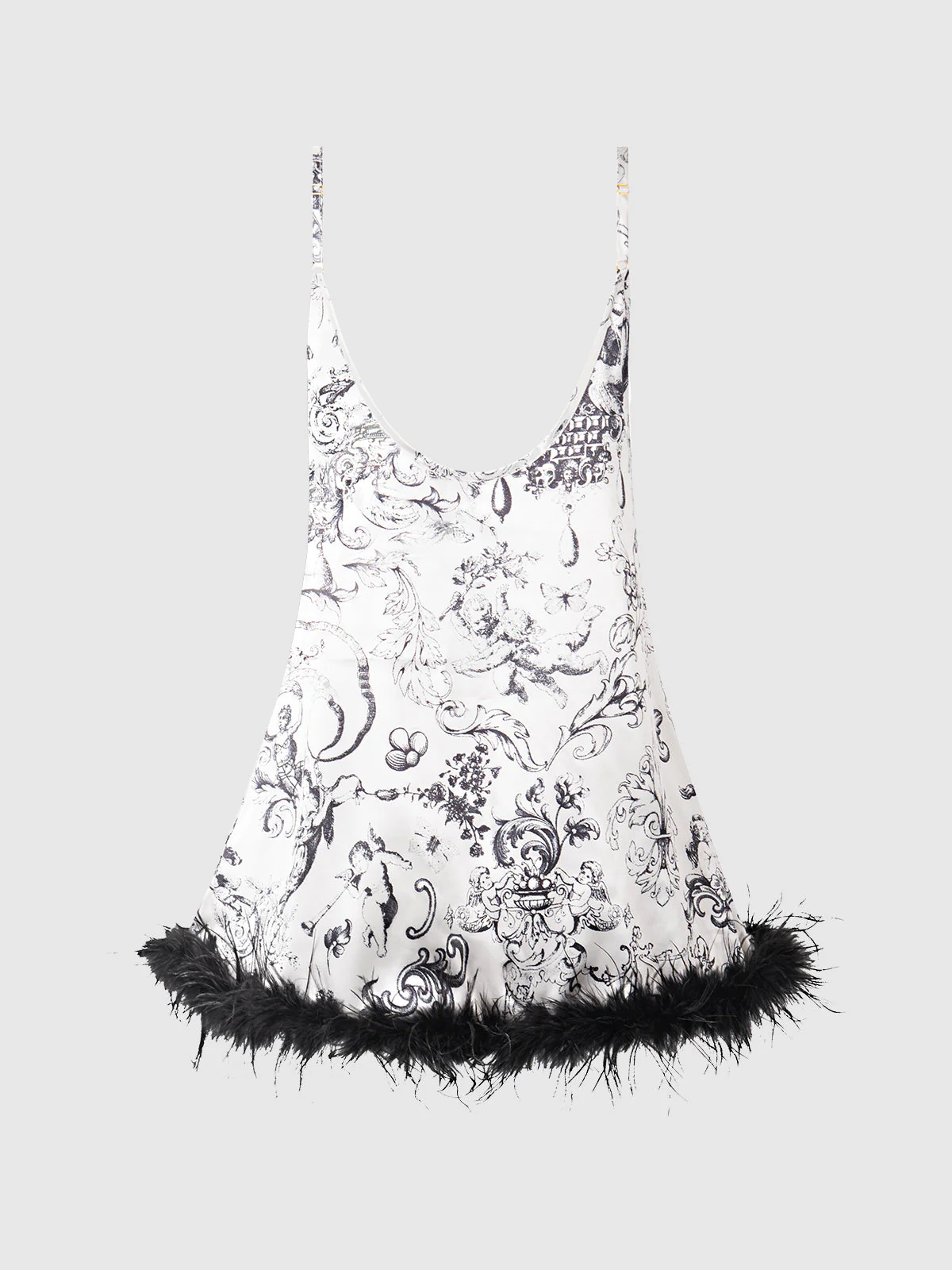 Scarlett Satin & Feather Sleep Slip - Image 10